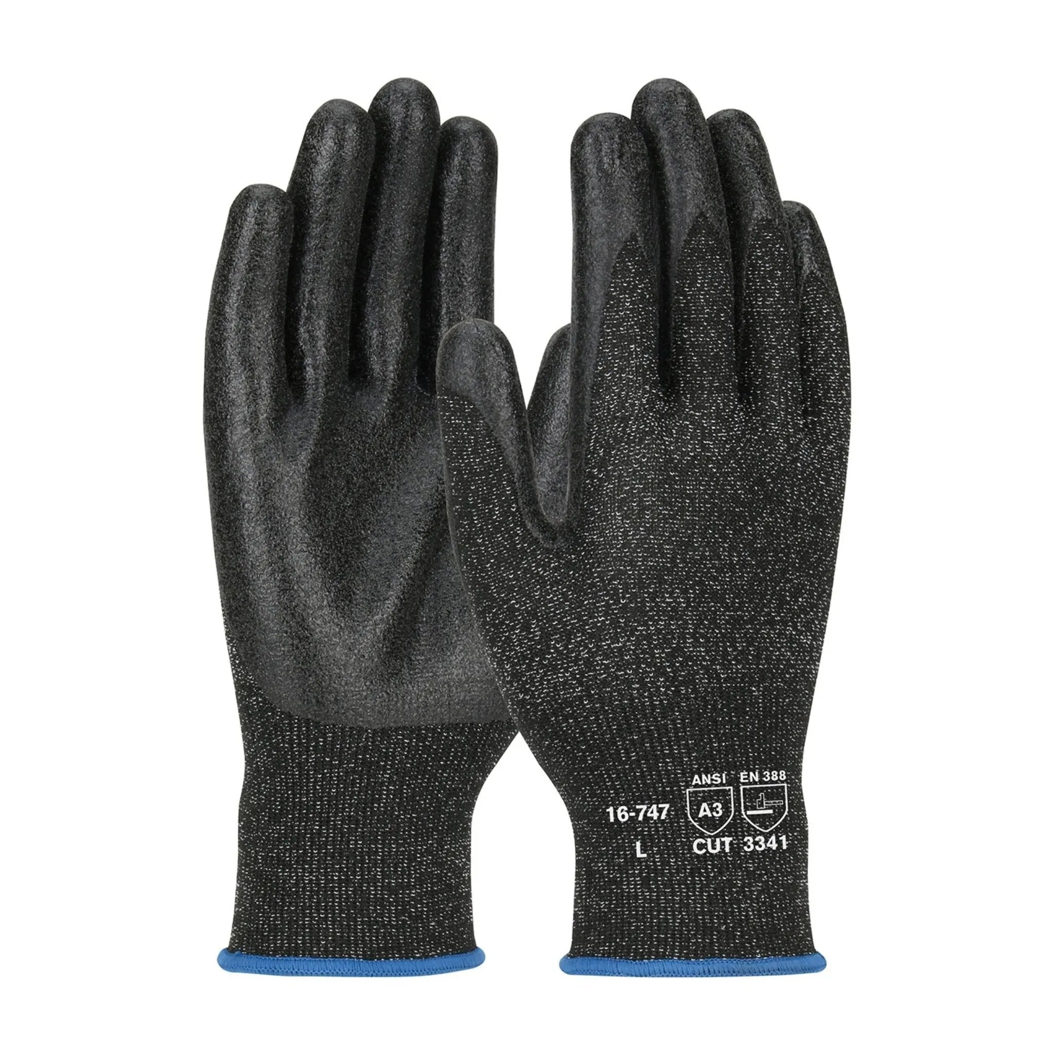 PIP G-Tek 16-747 Seamless Knit PolyKor Blended Glove with PVC Coated Smooth Grip on Palm &amp; Fingers_Main_Image
