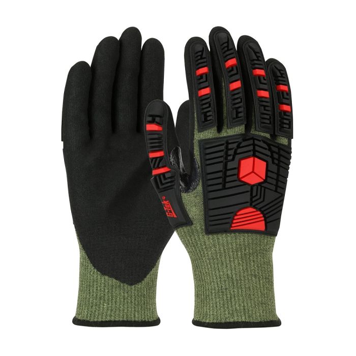 PIP G-Tek 16-MP935-M PolyKor X7 Blended Glove with Impact Protection and NeoFoam MicroSurface, Green, Medium, 1 Pair