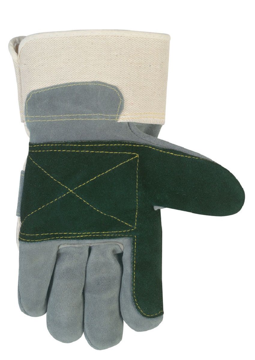 MCR Safety Sidekick 16012 Double Palm Leather, Series Work Gloves, Gray, Box of 12 Pairs