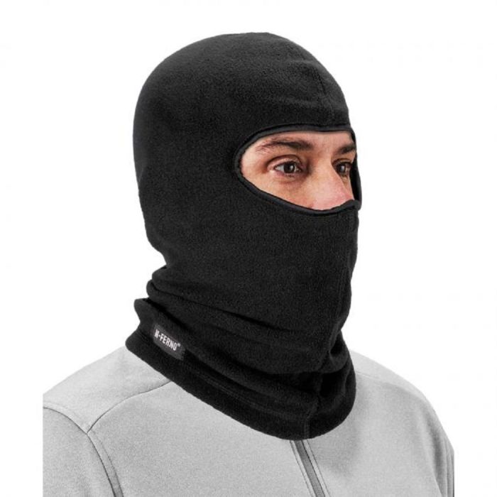 Ergodyne N-Ferno 6821 Balaclava Face Mask - Fleece, Black, One Size, 1 Each