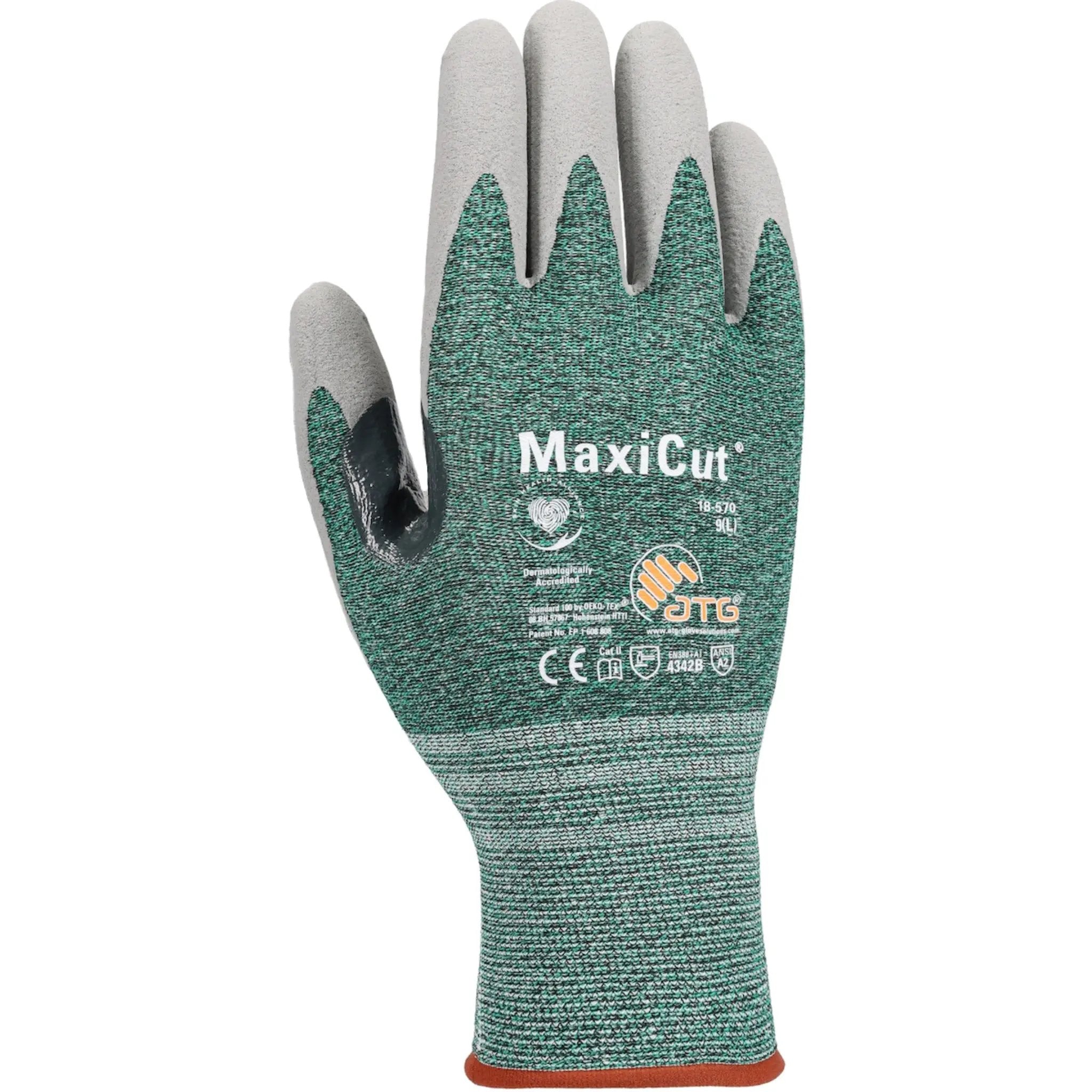 PIP ATG 18-570 MaxiCut Seamless Knit Zormax Engineered Yarn Glove with Nitrile Coated Micro-Foam Grip on Palm &amp; Fingers_Back_Image