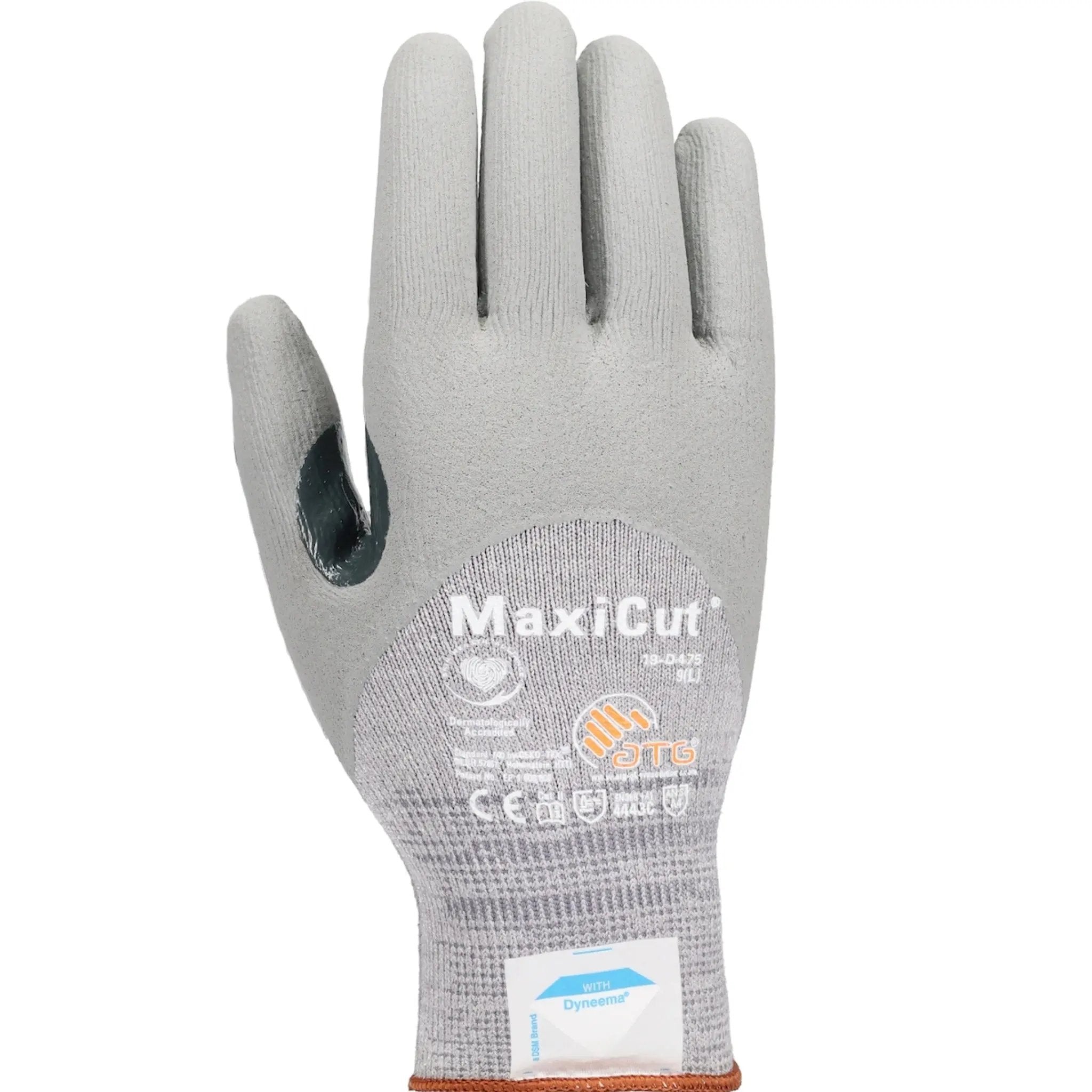 PIP ATG 19-D475 MaxiCut Seamless Knit Dyneema / Engineered Yarns Glove with Nitrile Coated Foam Grip on Palm Fingers &amp; Knuckles_back_Image