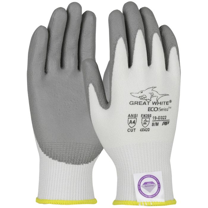 PIP Great White Eco 19-D322 Seamless Knit Dyneema Diamond 2.0 Blended Glove, White, Box of 12