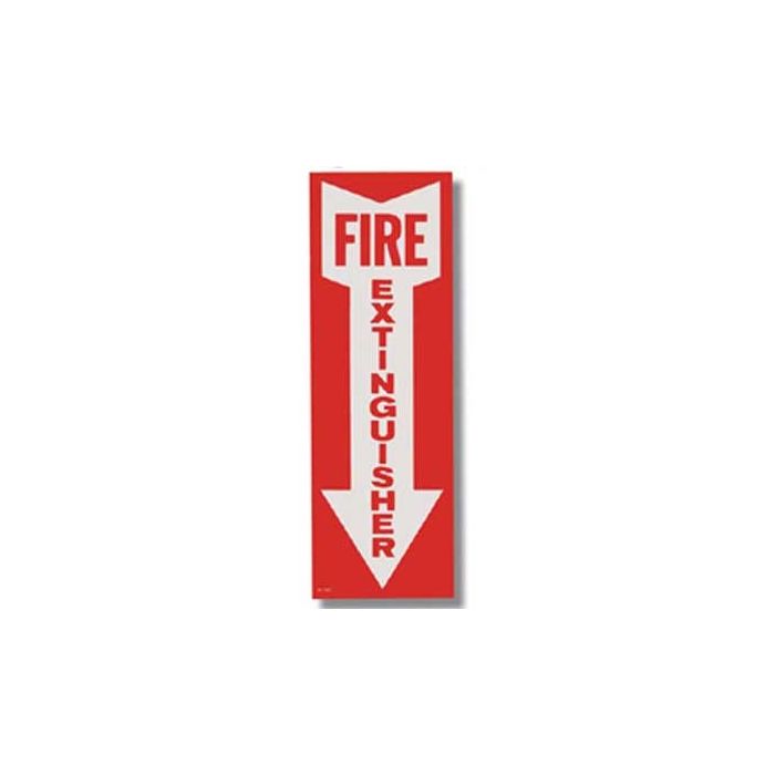 Fire Extinguisher Arrow Vinyl Sign - 4 in. x 12 in.
