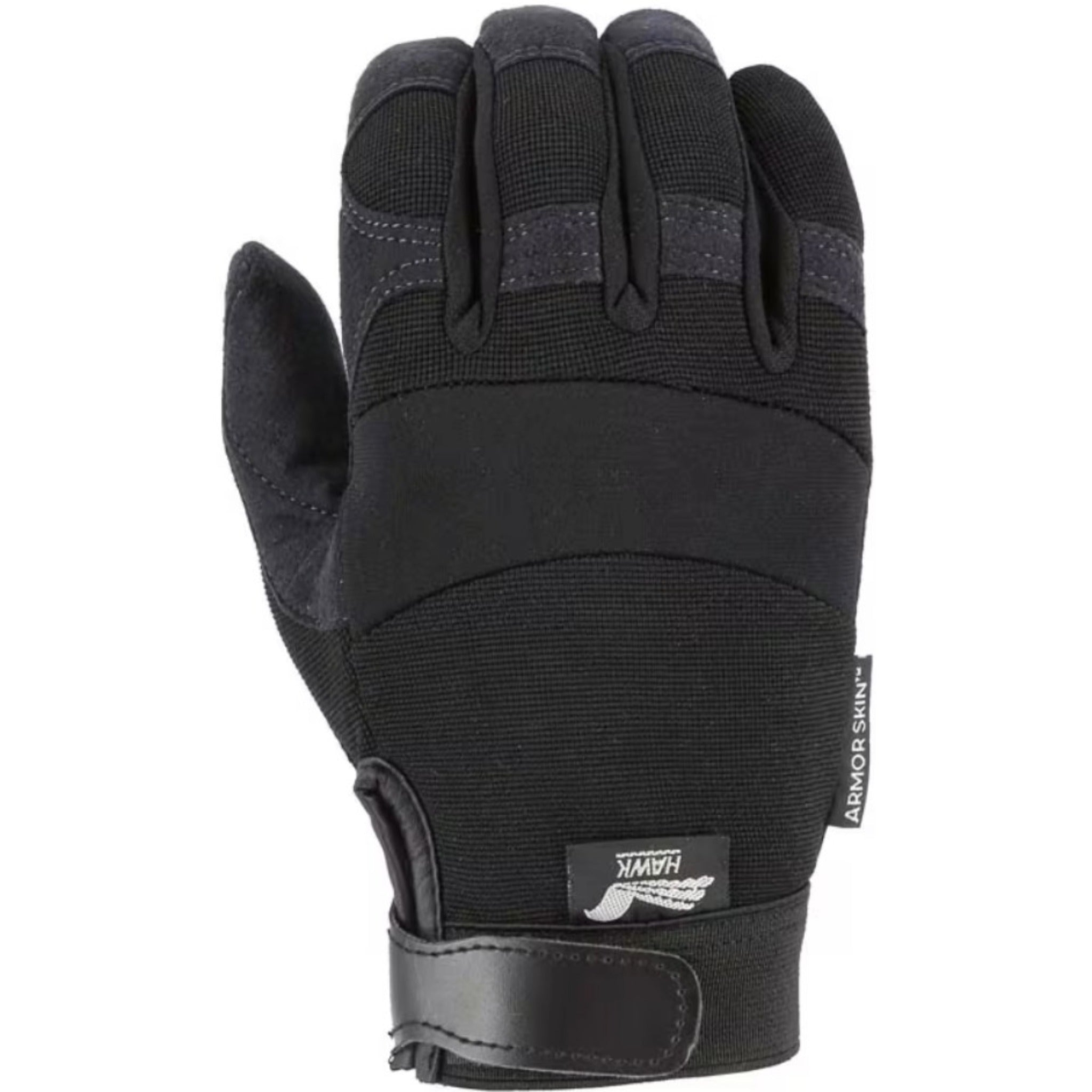 MAJESTIC GLOVE 2137BK Armor Skin Mechanics Glove with Black Knit Back, Black, 1 Dozen-Back-Image