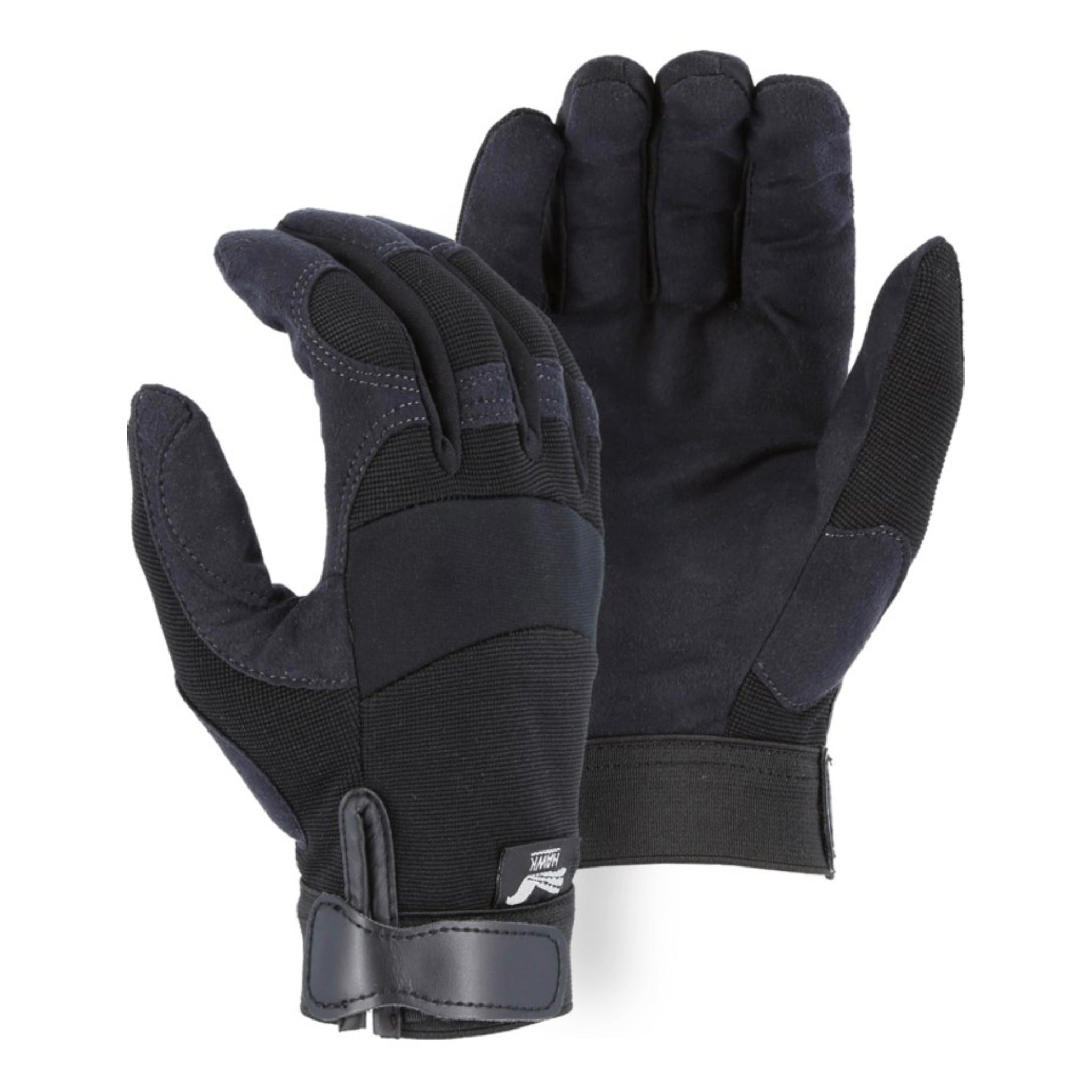 MAJESTIC GLOVE 2137BK Armor Skin Mechanics Glove with Black Knit Back, Black, 1 Dozen-Main-Image