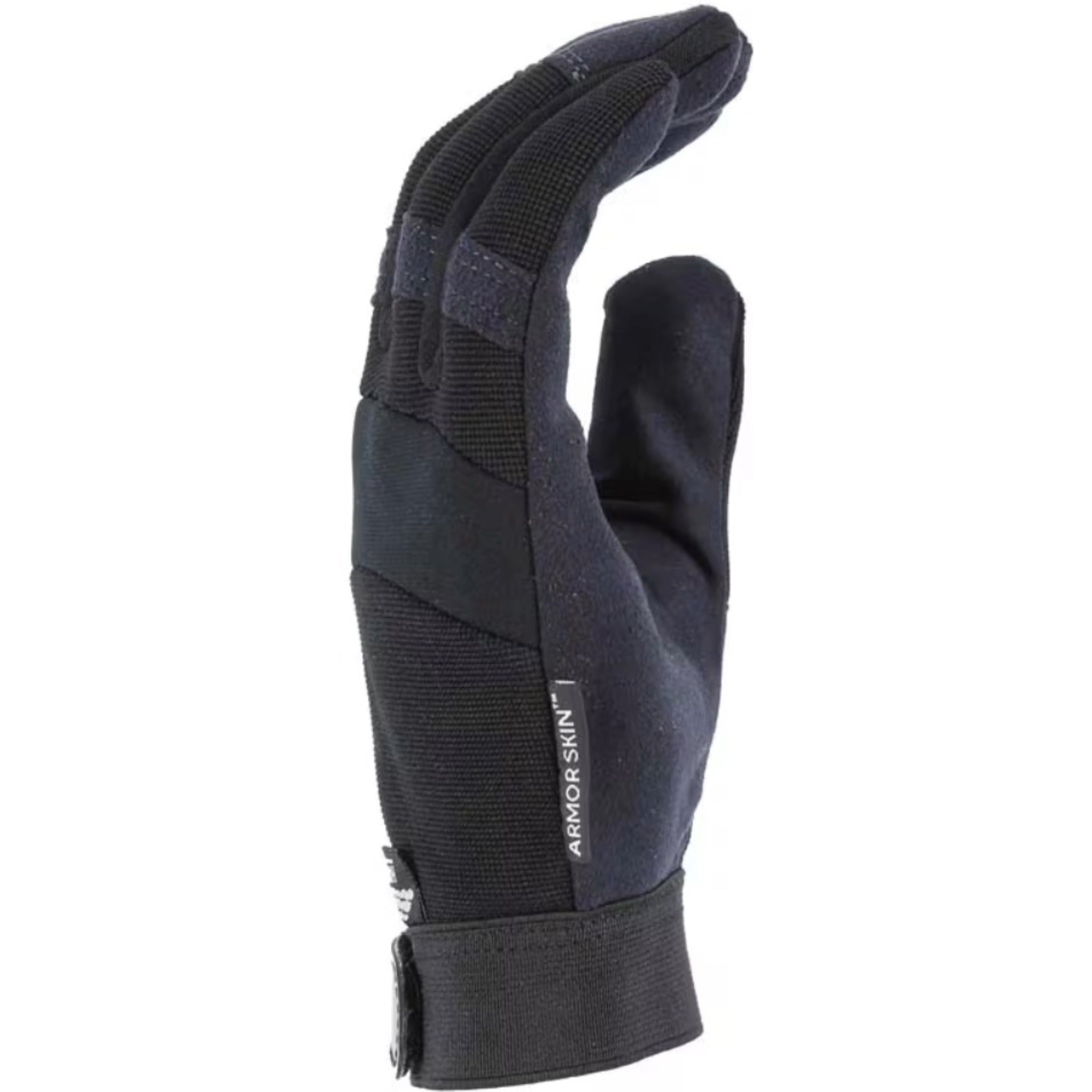 MAJESTIC GLOVE 2137BK Armor Skin Mechanics Glove with Black Knit Back, Black, 1 Dozen-Side-Image