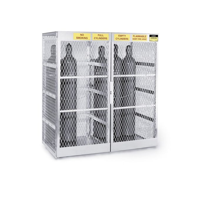 Justrite Cylinder Locker for Safe Storage of up to 20 Vertical Compressed Gas Cylinders