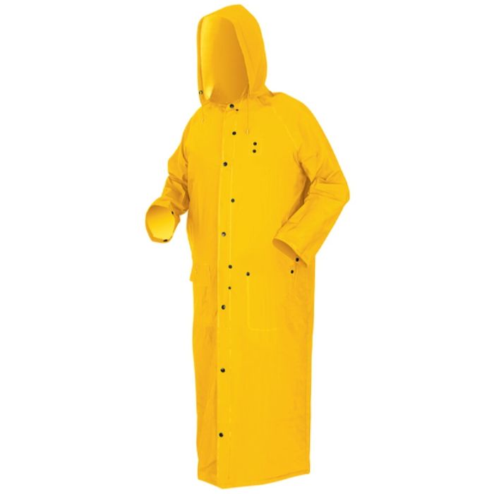 MCR Safety 260C Classic Plus Series Rain Gear with Detachable Hood and Corduroy Collar, Yellow, 1 Each