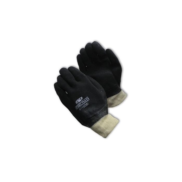 Sandy Finish PVC Coated Knitwrist Gloves