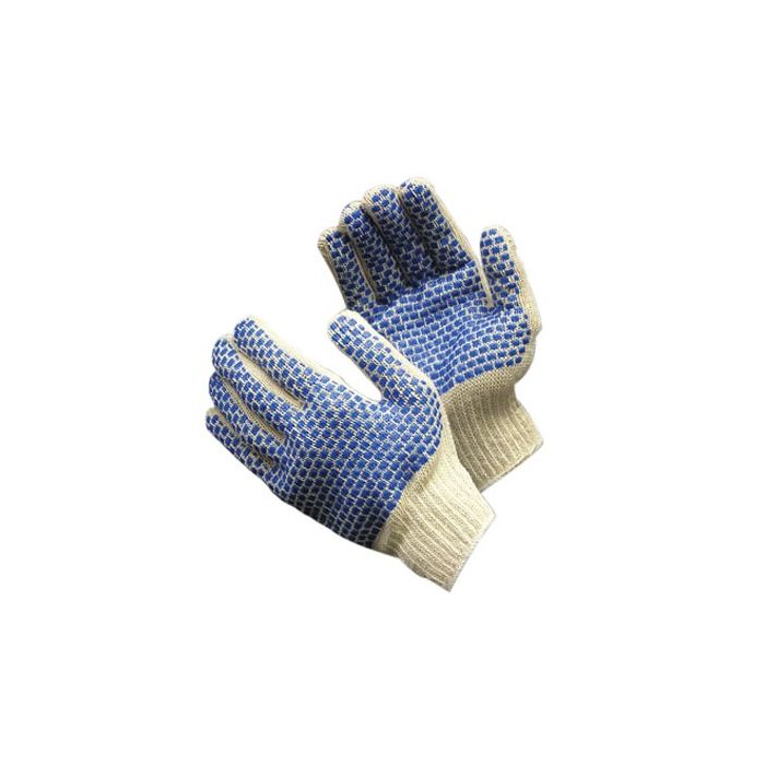 PVC Blue Brick Pattern 2-Sd Glove- Lrg