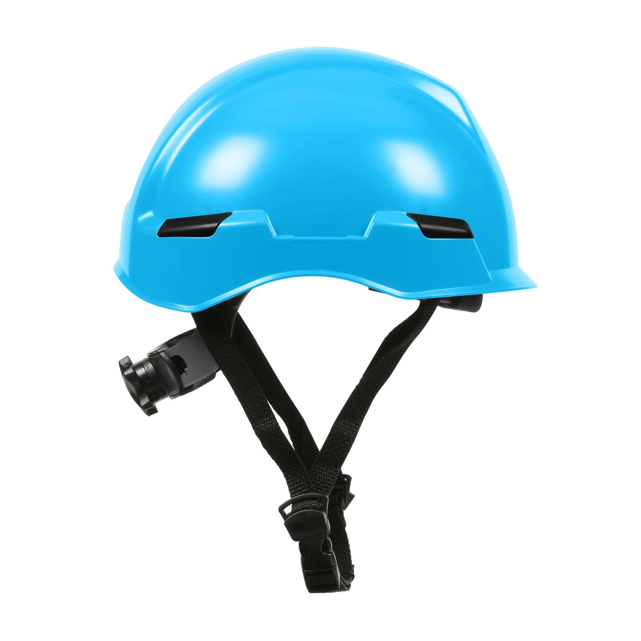 PIP Rocky 280-HP142R Industrial Climbing Helmet with Polycarbonate / ABS Shell, Hi-Density Foam Impact Liner, Nylon Suspension_LightBlue_Side