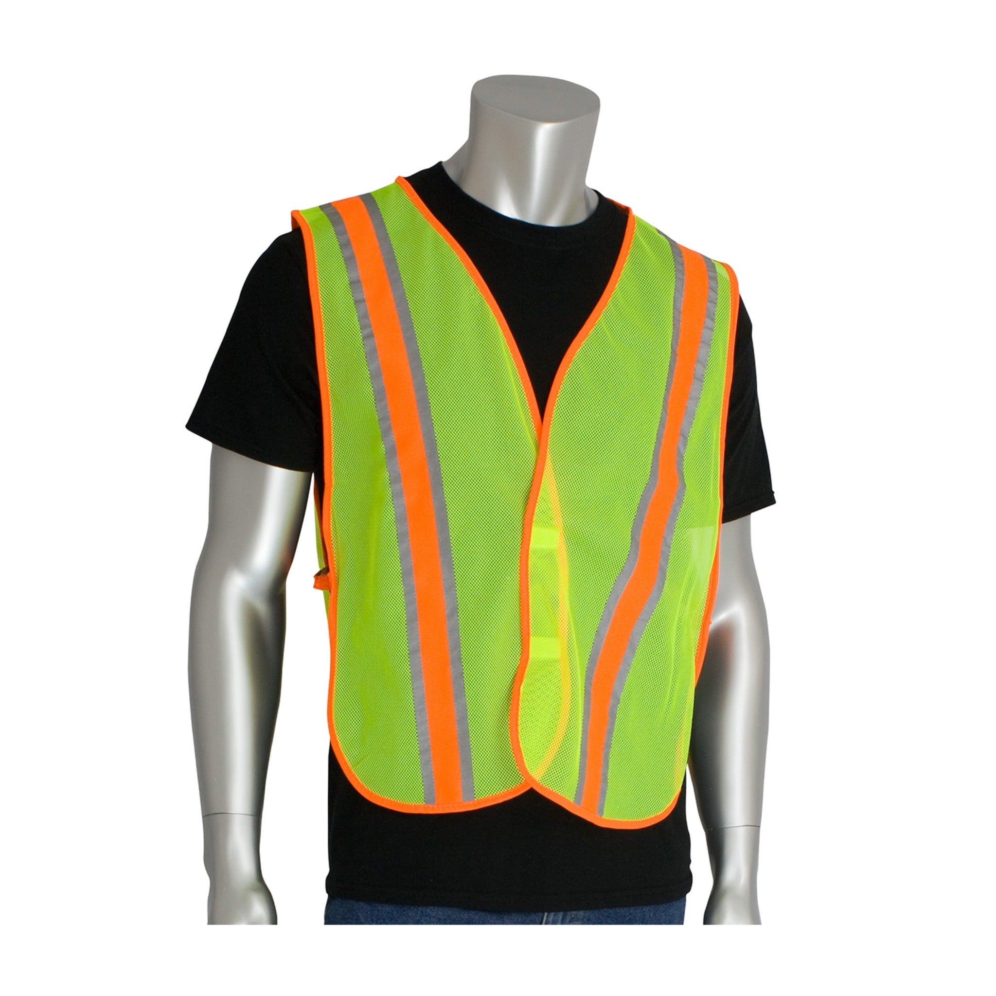 PIP 300-0900 Non-ANSI Two-Tone Mesh Safety Vest_Yellow_Main