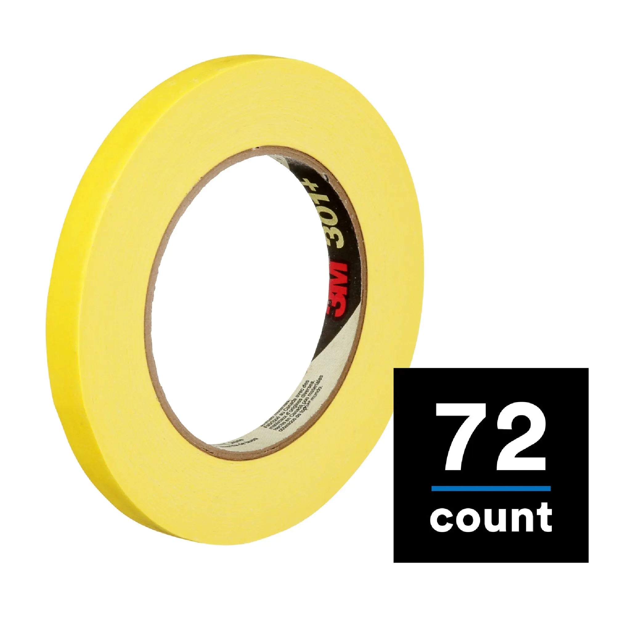3M Performance Yellow Masking Tape 301+ 12 mm x 55 m 6.3 mil, 1 Roll 