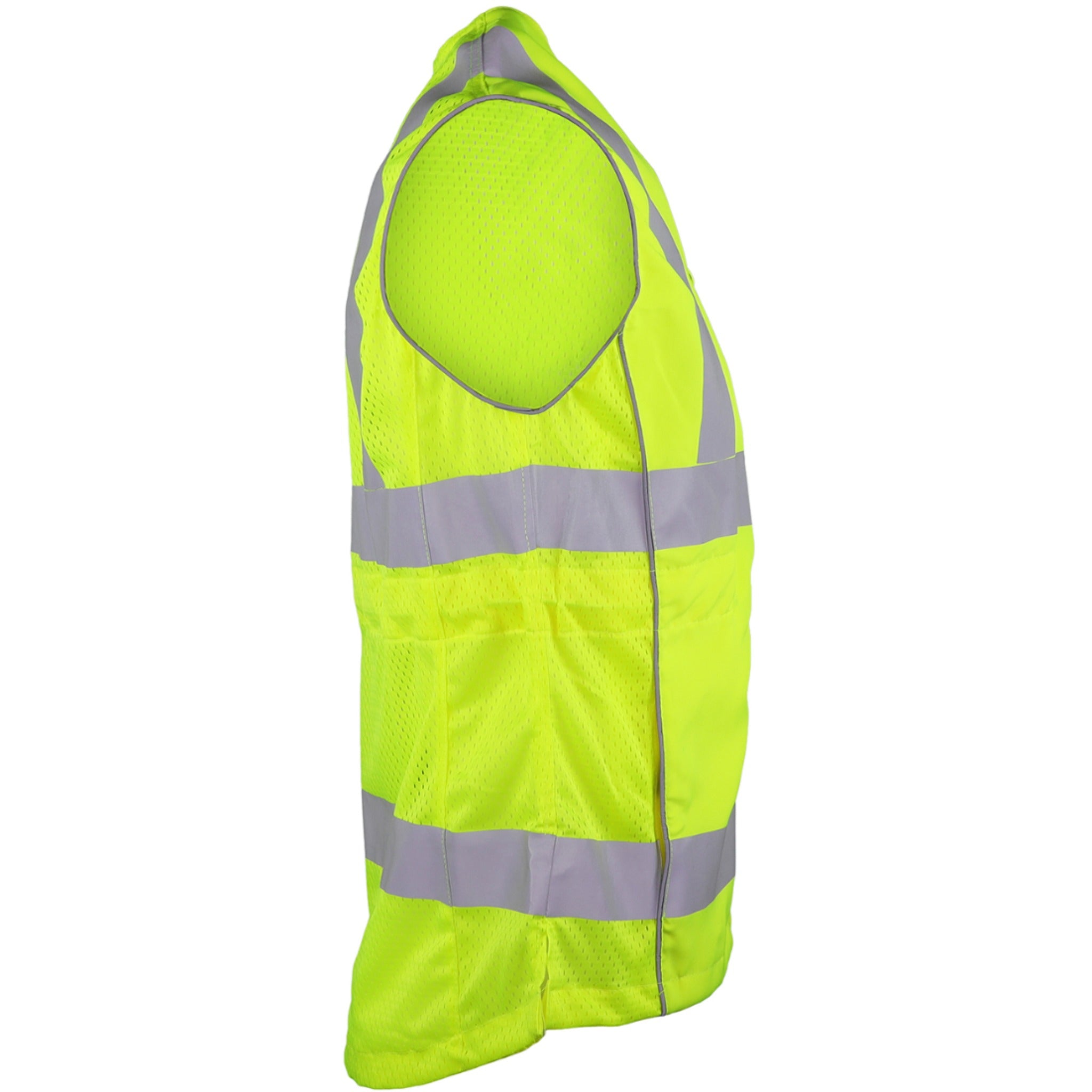 PIP 302-0312-LY ANSI Type R Class 2 Womens Contoured Vest with Solid Front, Mesh Back and Adjustable Waist_Right