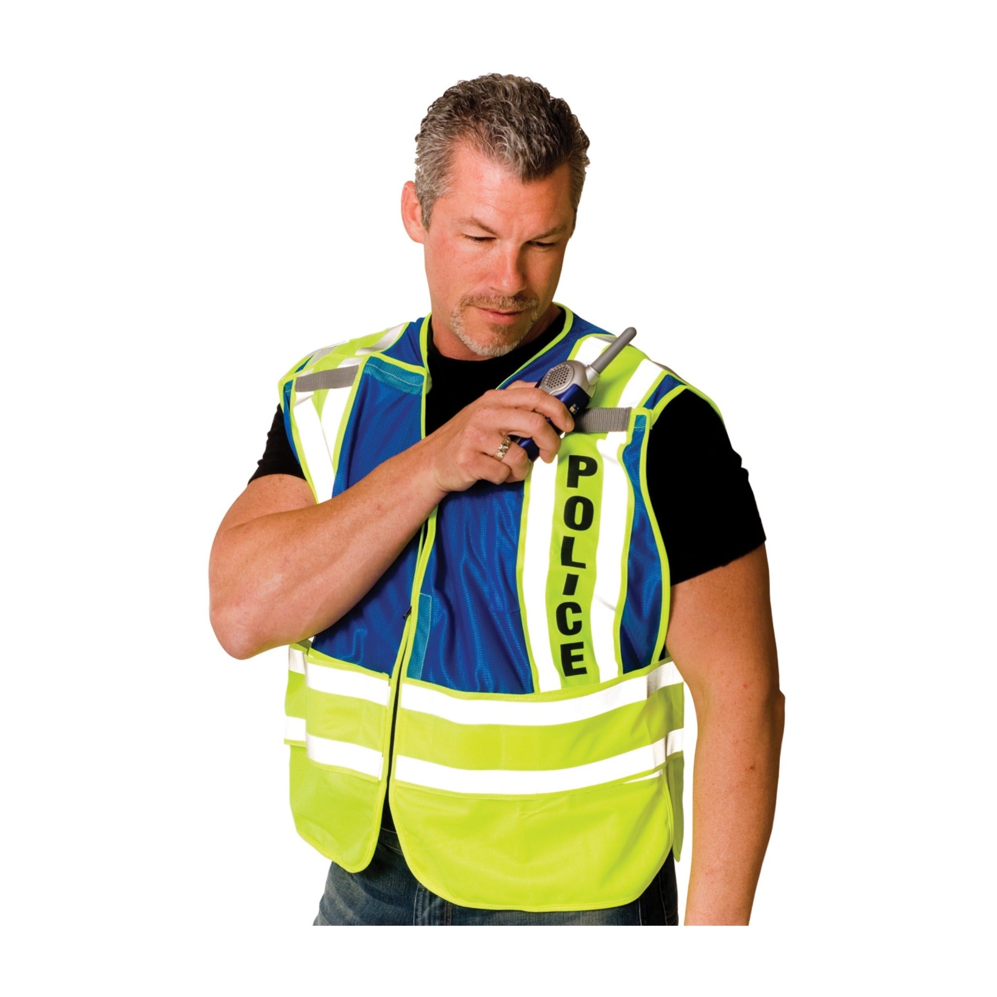 PIP 302-PSV-BLU ANSI Type P Class 2 Public Safety Vest, POLICE Logo_Image