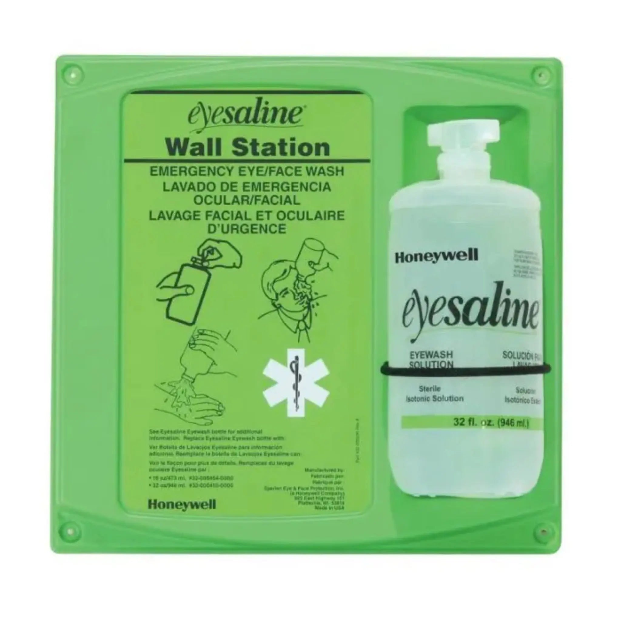 Honeywell Eyesaline 32-000462-0000-H5 32 oz Double Bottle Eyewash Wall Station-Image_1