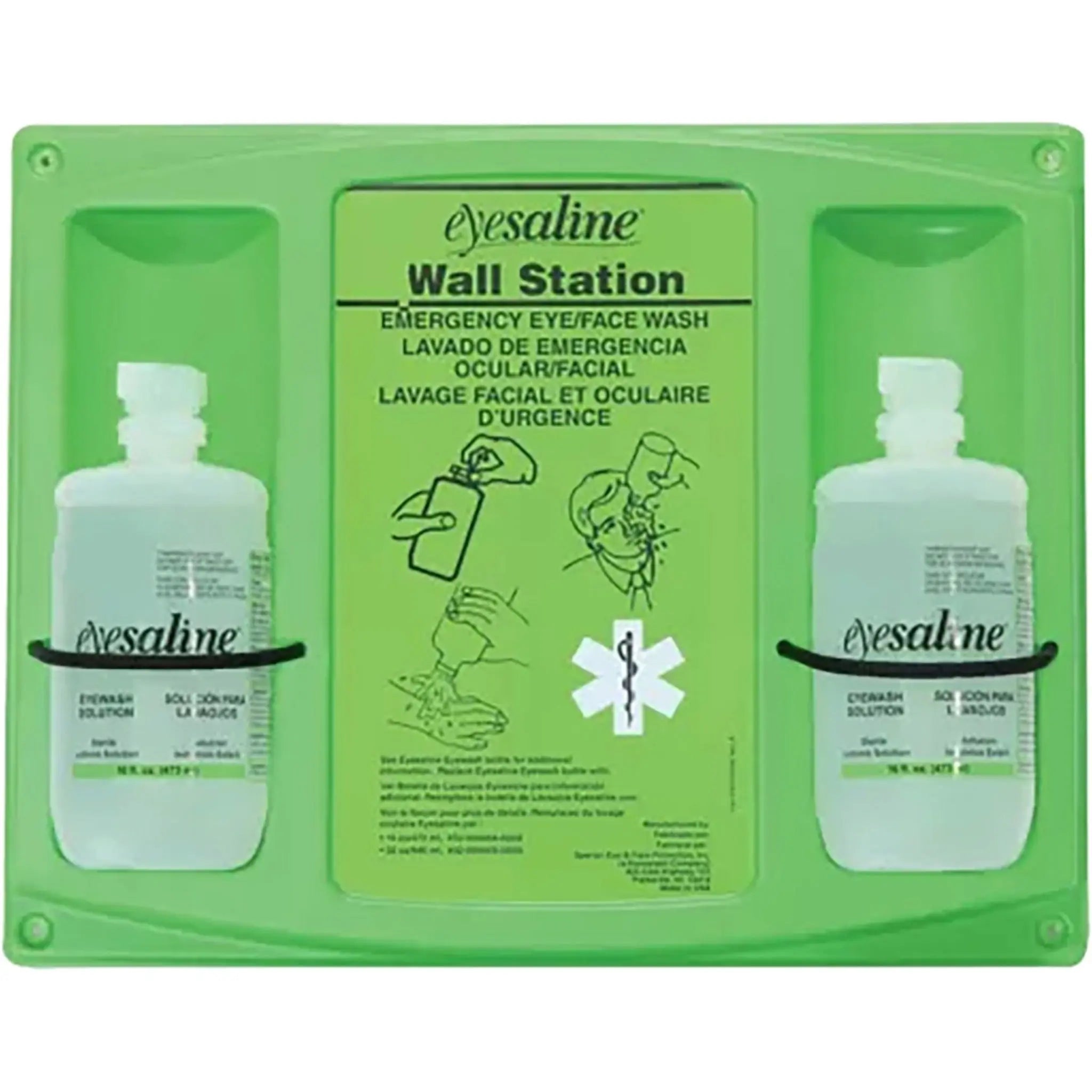 Honeywell Eyesaline 32-000462-0000-H5 32 oz Double Bottle Eyewash Wall Station-Main_Image
