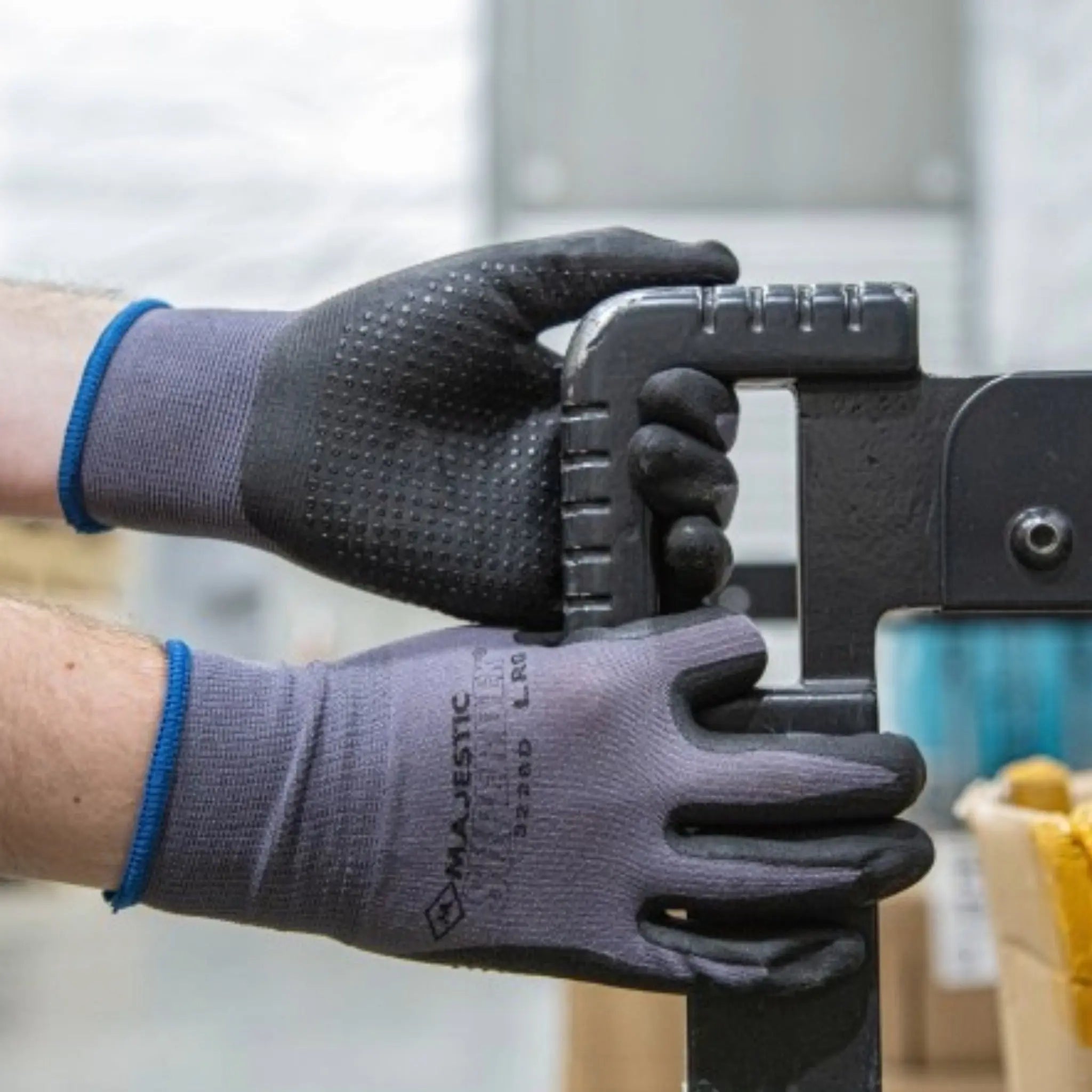 MAJESTIC GLOVE 3228D SuperDex Micro Foam Nitrile Palm Coated Glove, Gray/Black, 1 Dozen-Model
