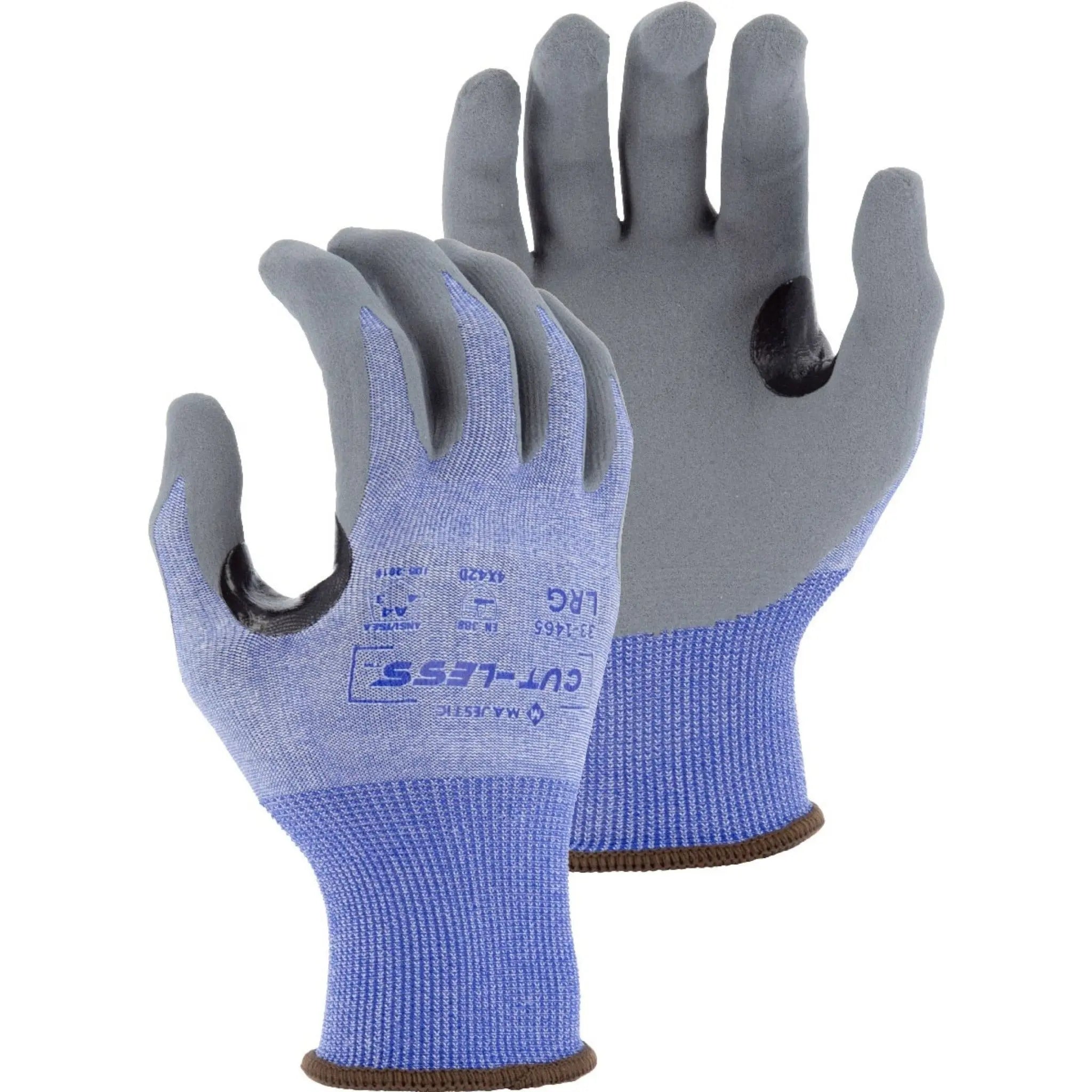 MAJESTIC GLOVE 33-1465 Cut-Less Korplex Glove with Foam Nitrile Palm, ANSI A4-Main-Image