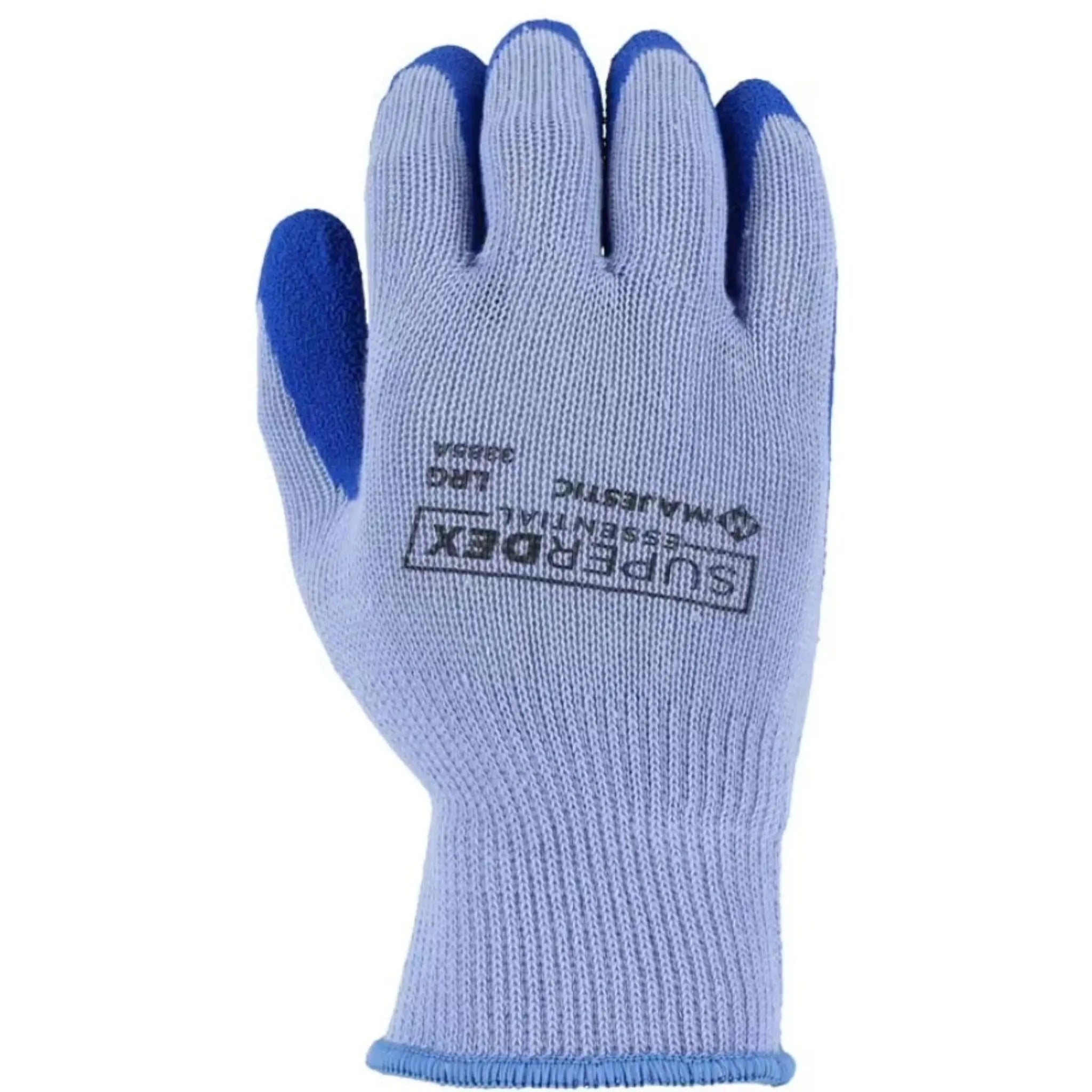 MAJESTIC GLOVE 3385A SuperDex Crinkled Latex Palm on Cotton/Poly-Back-Image