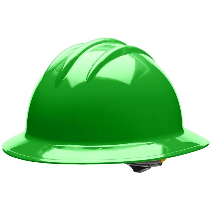 Bullard C35 35HGP 6pt. Pinlock Classic Extra Large Full Brim w/Accessory Slots Hi-Viz Green Hard Hat 20/Case