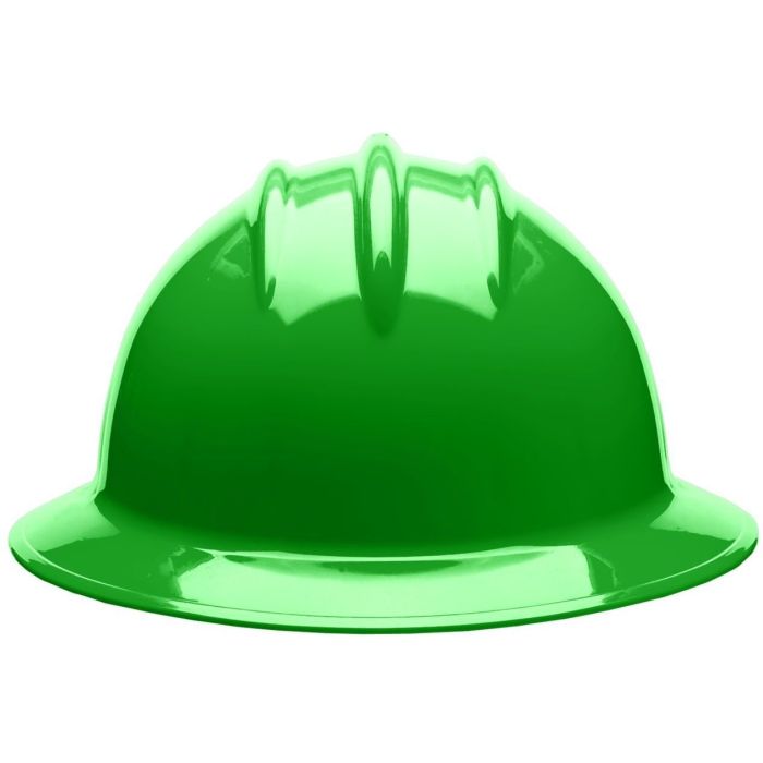 Bullard C35 35HGR 6pt. Ratchet Classic Extra Large Full Brim w/Accessory Slots Hi-Viz Green Hard Hat 20/Case