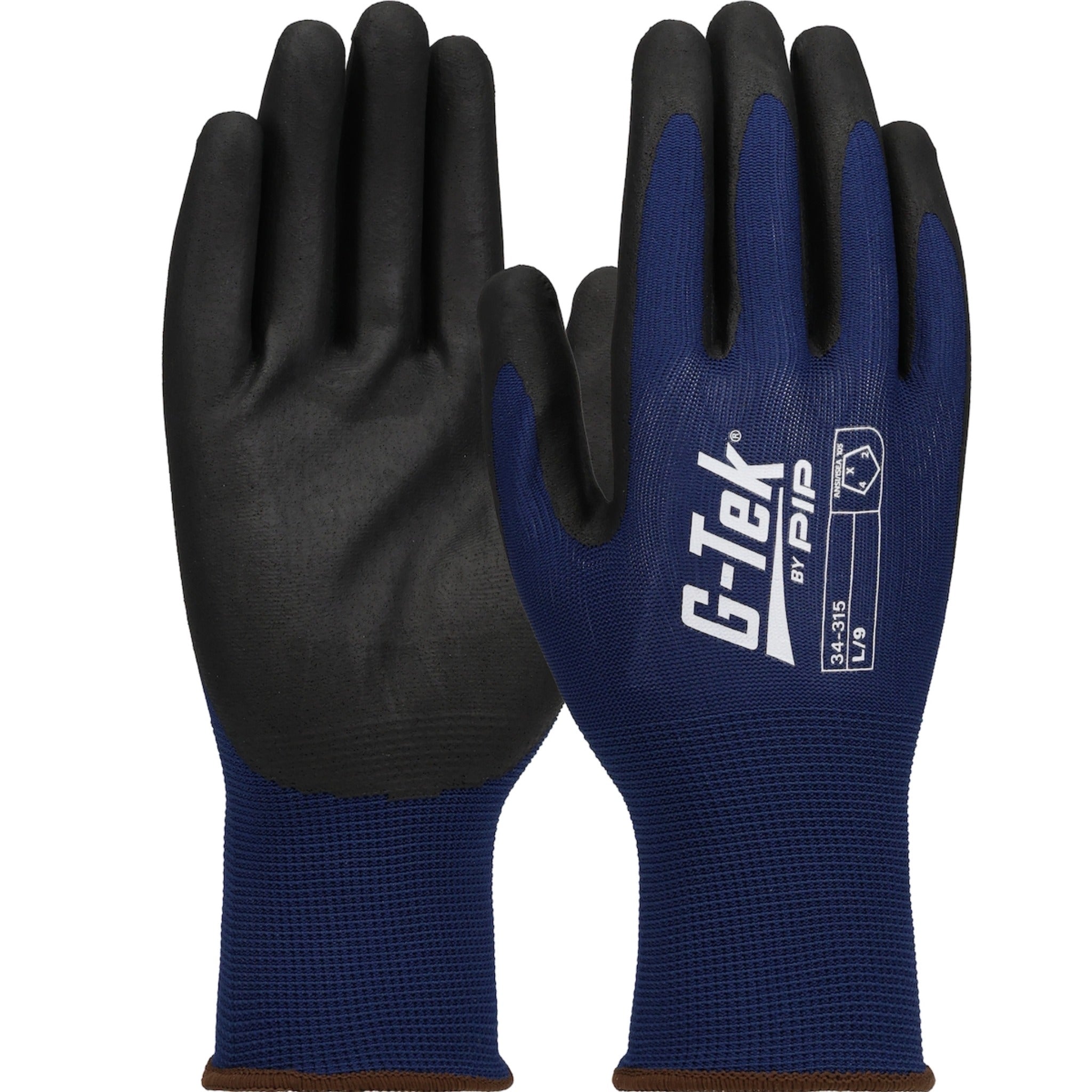 PIP G-Tek 34-315 15 Gauge Seamless Knit Polyester Glove with Nitrile Coated Foam Grip_Main_Image