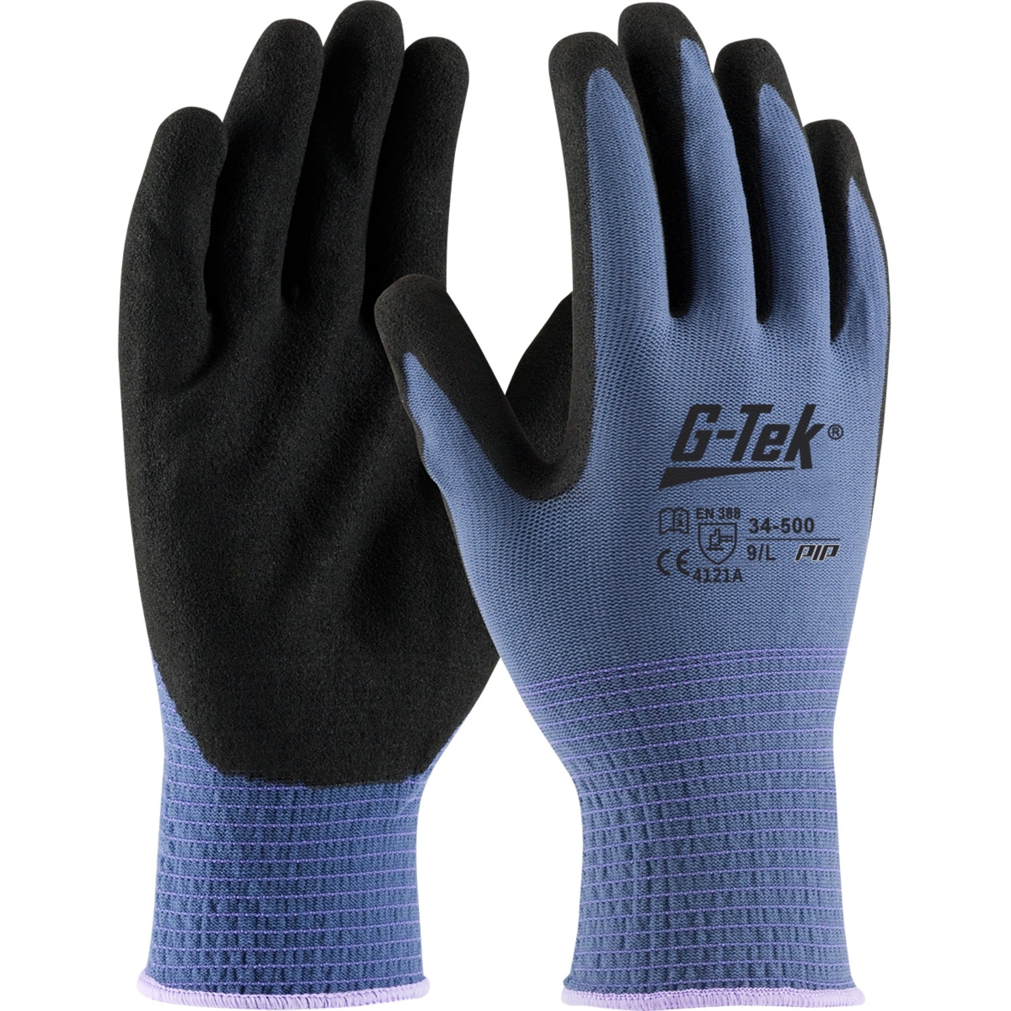 PIP G-Tek 34-500 Seamless Knit Nylon Glove with Nitrile Coated MicroSurface Grip_Main_Image