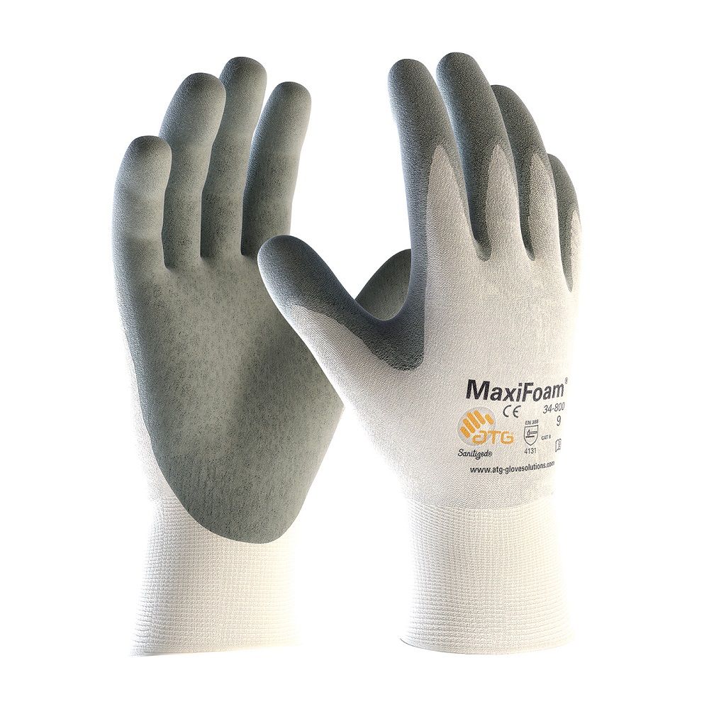 PIP ATG 34-800V MaxiFoam Premium Glove with Nitrile Coated Foam Grip, Vend Ready, White, Box of 12