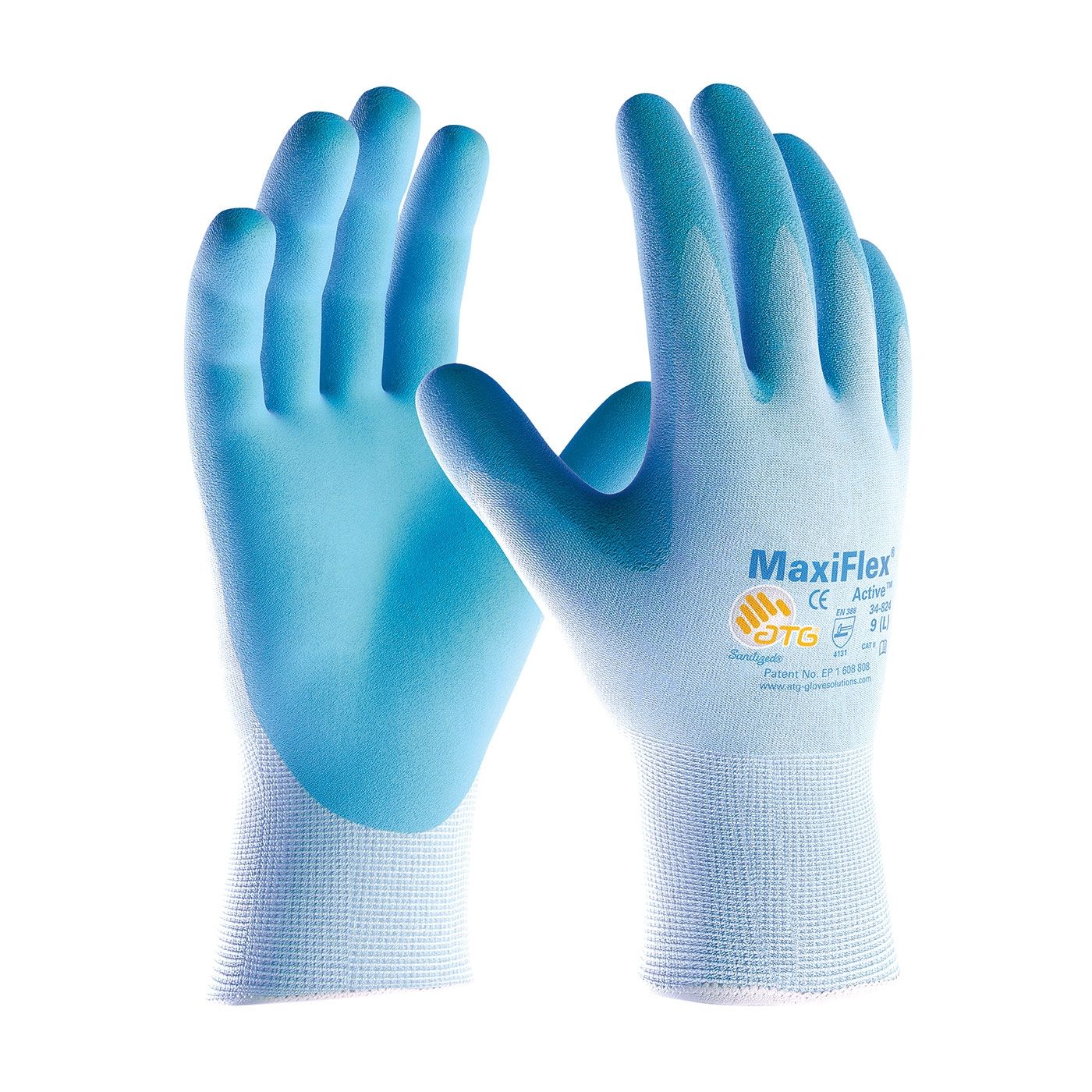 PIP ATG 34-824 MaxiFlex Active Gloves - Ultra Lightweight Nitrile Micro-Foam - Light Blue Color (1 DZ)