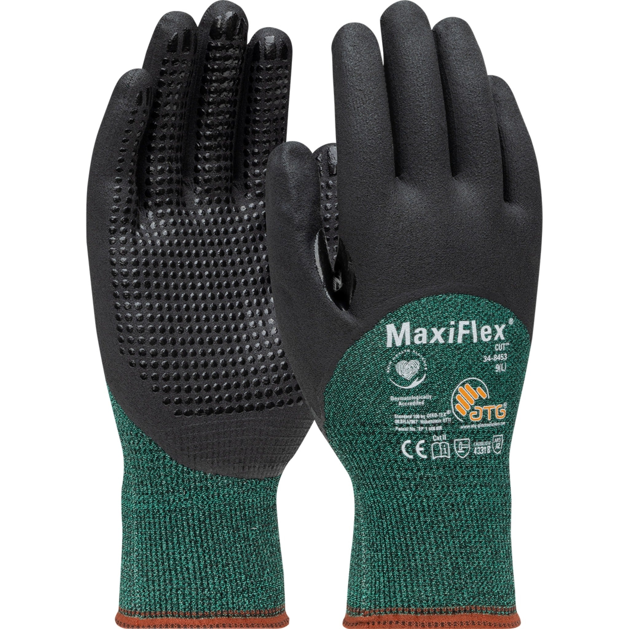 PIP ATG 34-8453 MaxiFlex Cut Seamless Knit Glove with Nitrile Coated MicroFoam and Micro Dot Palm_Main_Image