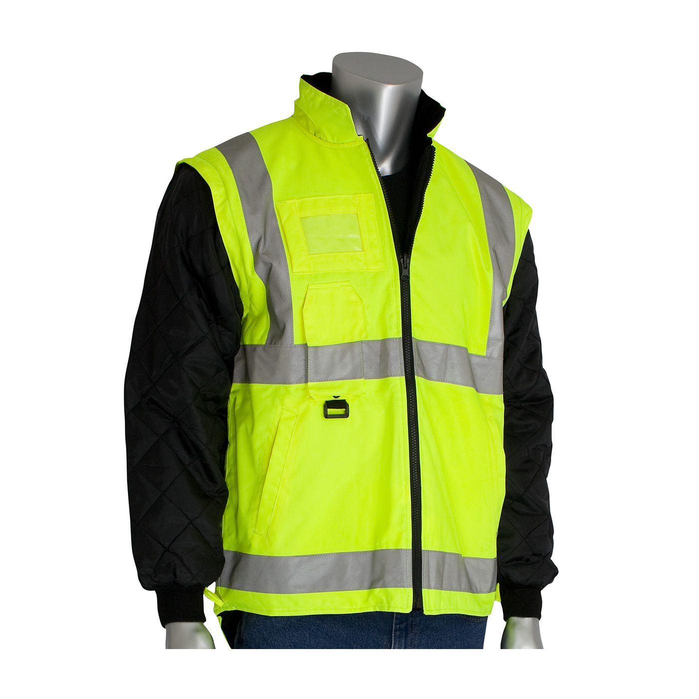 PIP ANSI TYPE R CLASS 3 ALL CONDITIONS 7 IN 1 COAT CLASS 2 INNER JACKET AND VEST COMBINATION Yellow 1 EA