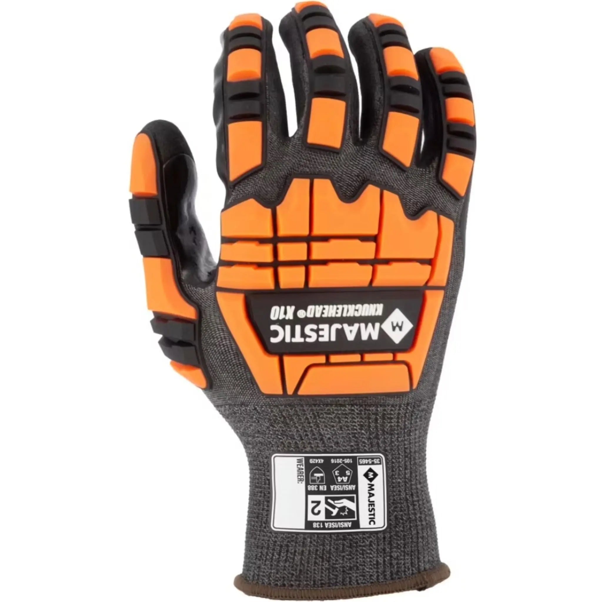 MAJESTIC GLOVE 35-5465 X-10 Korplex Glove with Foam Nitrile Palm-Back