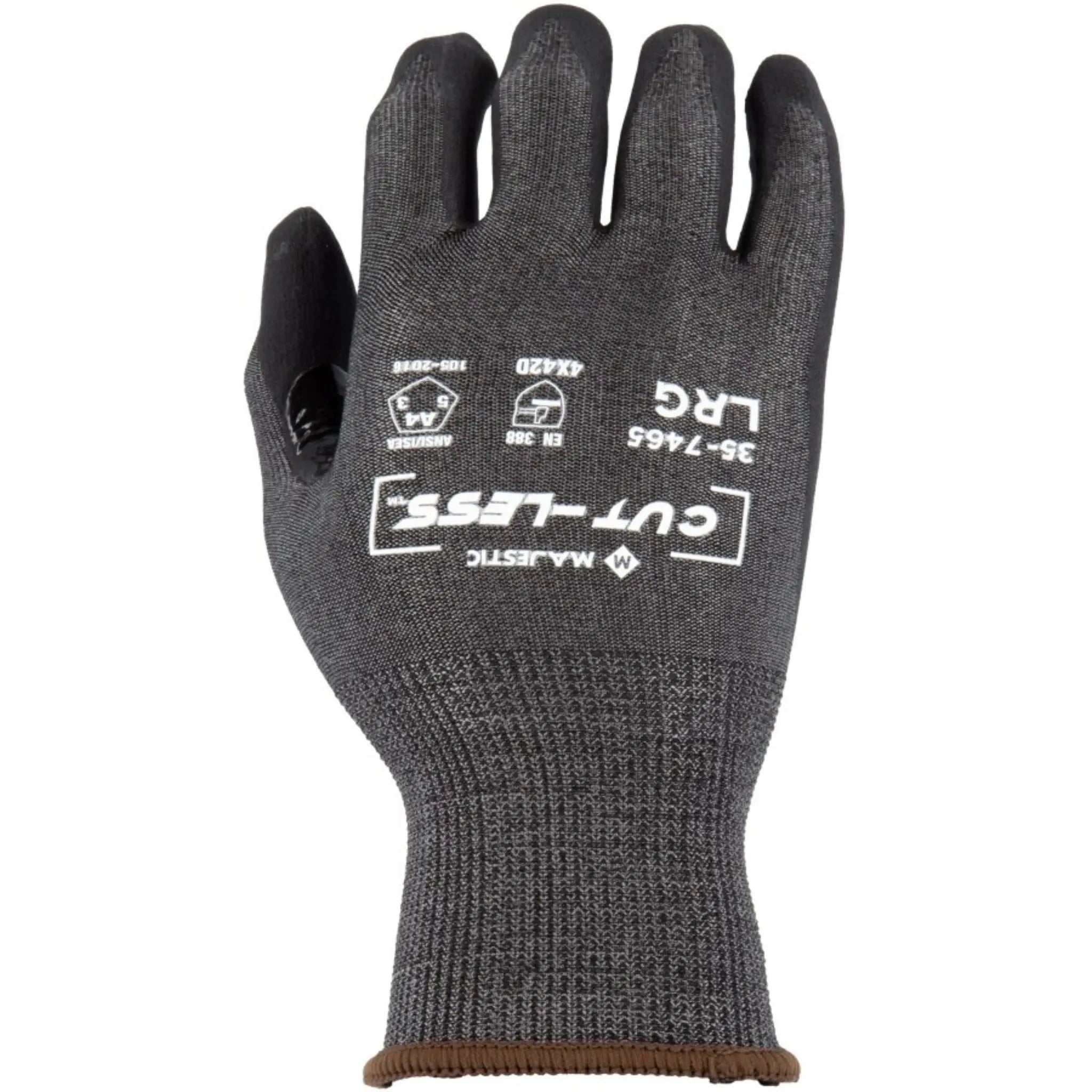 MAJESTIC GLOVE 35-7465 Cut-Less Korplex Glove with Foam Nitrile Palm-Back-Image