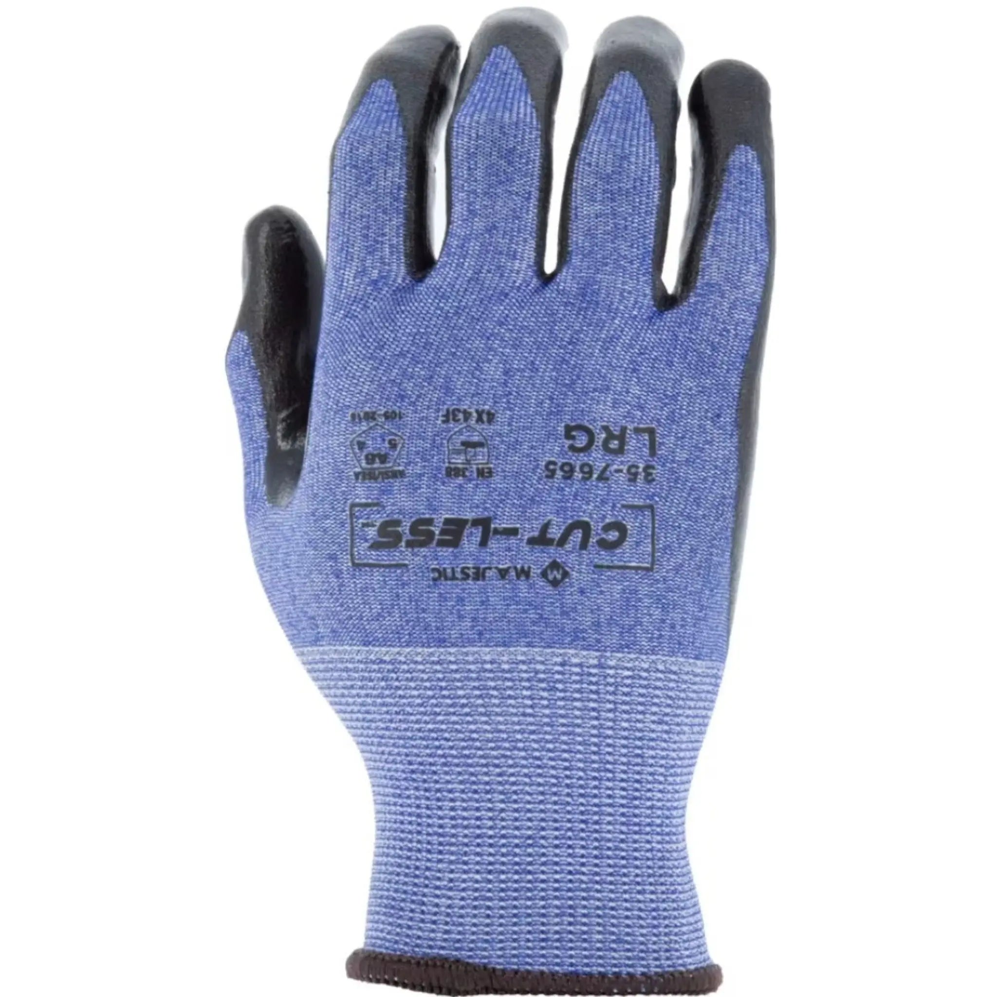 MAJESTIC GLOVE 35-7665 Cut-Less Korplex Glove with Foam Nitrile Palm-Back-Image