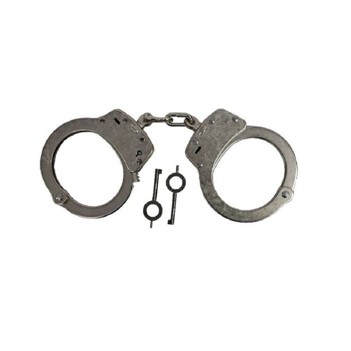 Smith & Wesson 350103 Model 100 Handcuffs, Chain Style, Nickel Finish, 1 Each