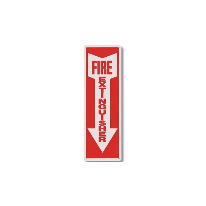 Fire Extinguisher Plastic Sign 4 in x 12 in