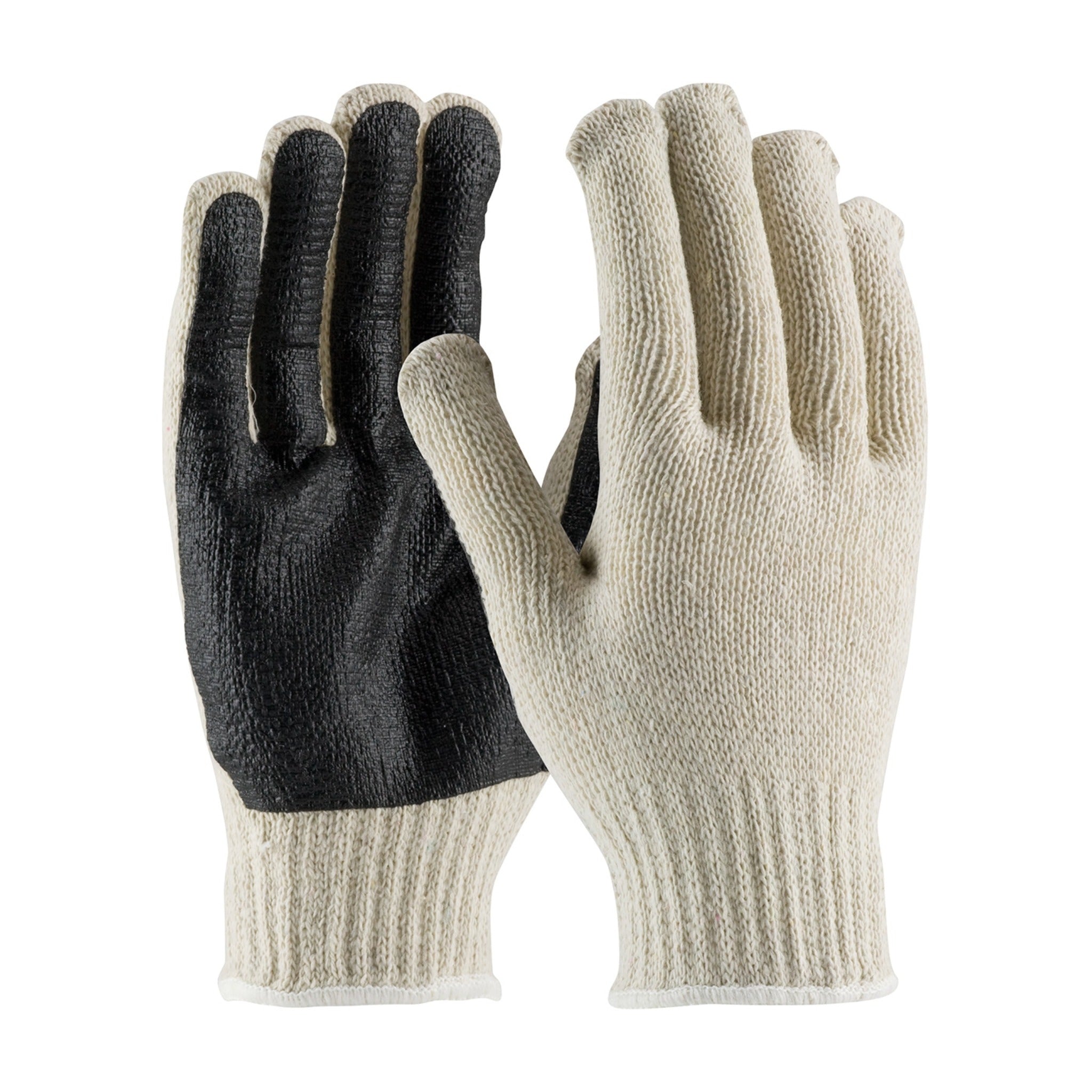 PIP 36-110PC-BK Regular Weight Seamless Knit Cotton/Polyester Glove with PVC Palm Coated Grip_Main_Image