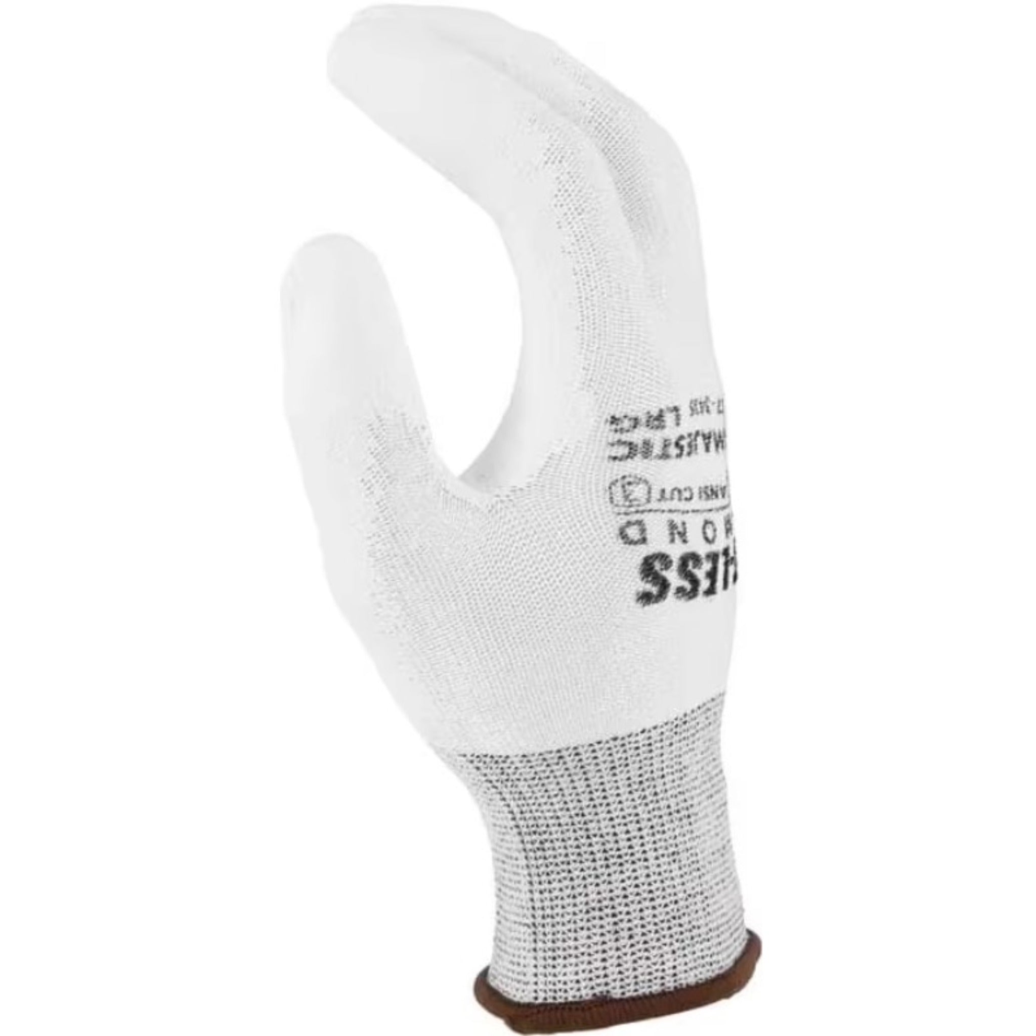 MAJESTIC GLOVE 37-3435 Cut-Less Dyneema Glove with Polyurethane Palm, 13g, ANSI A3, White, 1 Dozen