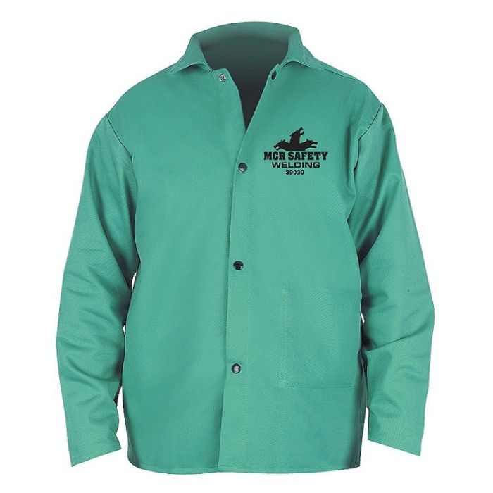 MCR Safety 39030 Lightweight Cotton Welding Jacket, Green, 1 Each