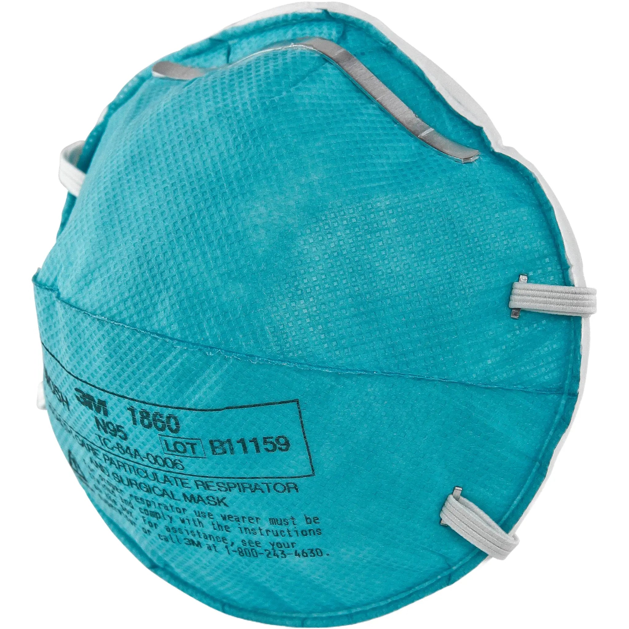 3M 1860 N95 Medical Respirator & Surgical Mask, Teal – High Protection
