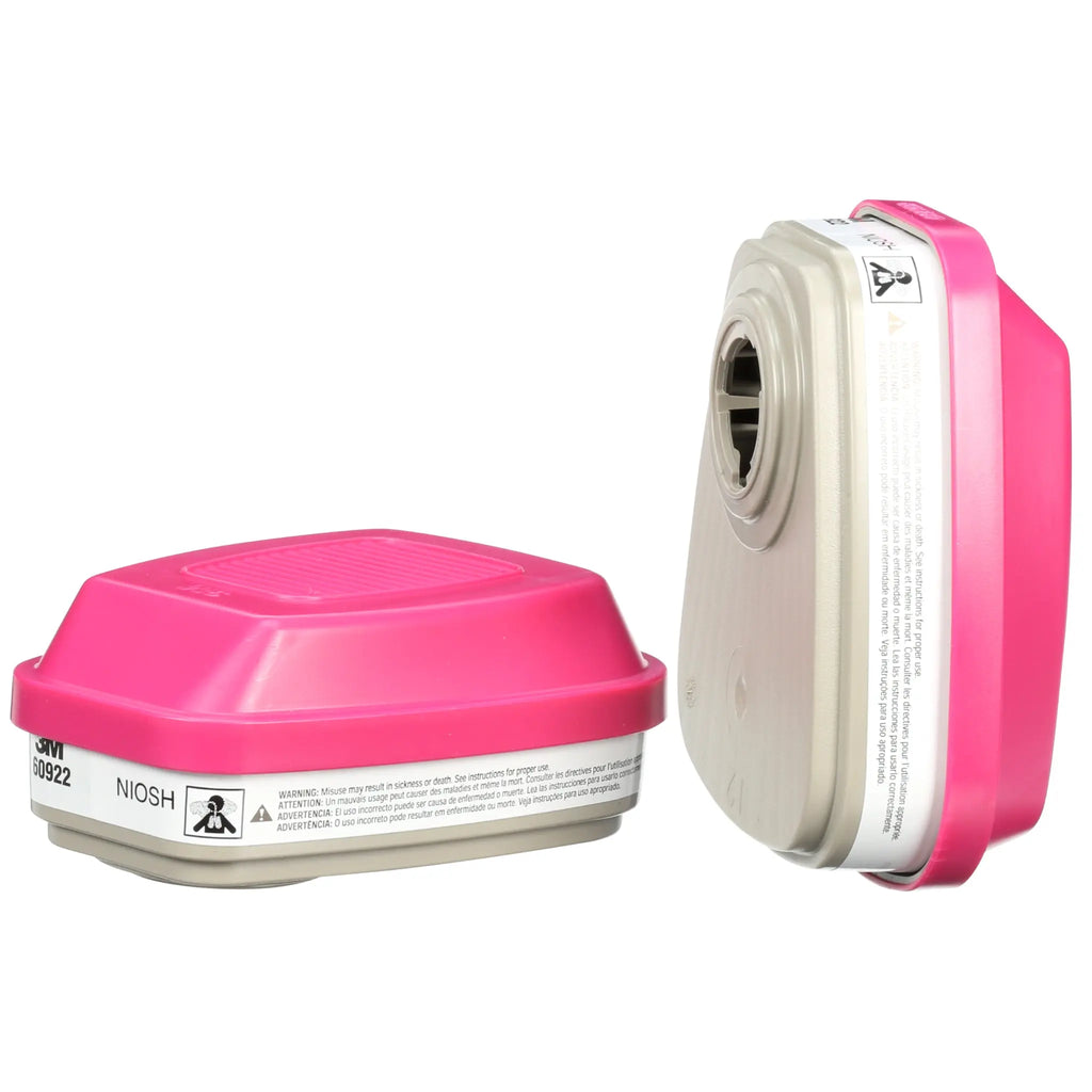 3M 60922 P100 Acid Gas Cartridge/Filter, Magenta/White, Case of 60
