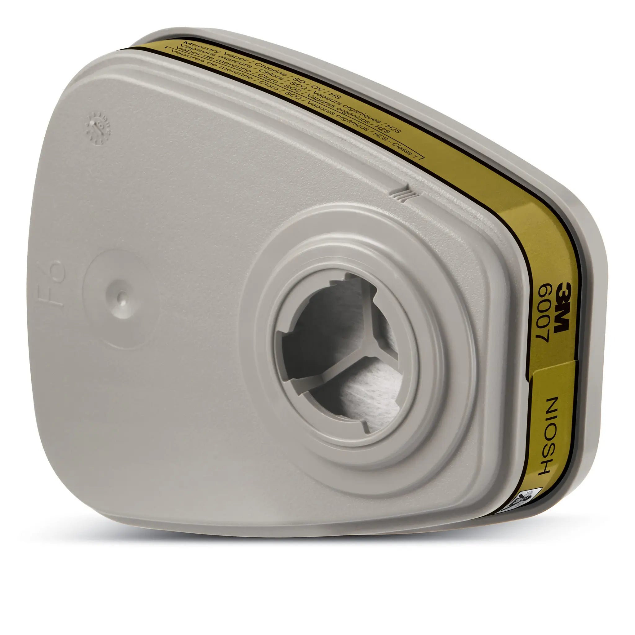 3M Mercury Vapor/Organic Vapor/Acid Gas Cartridge 6007, 60 EA/Case 