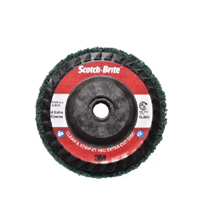 3M Scotch-Brite Clean & Strip XT Pro Extra Cut Disc, Type 27, Aluminum Oxide, 4.5 in Diameter, Quick Change, Case Of 10