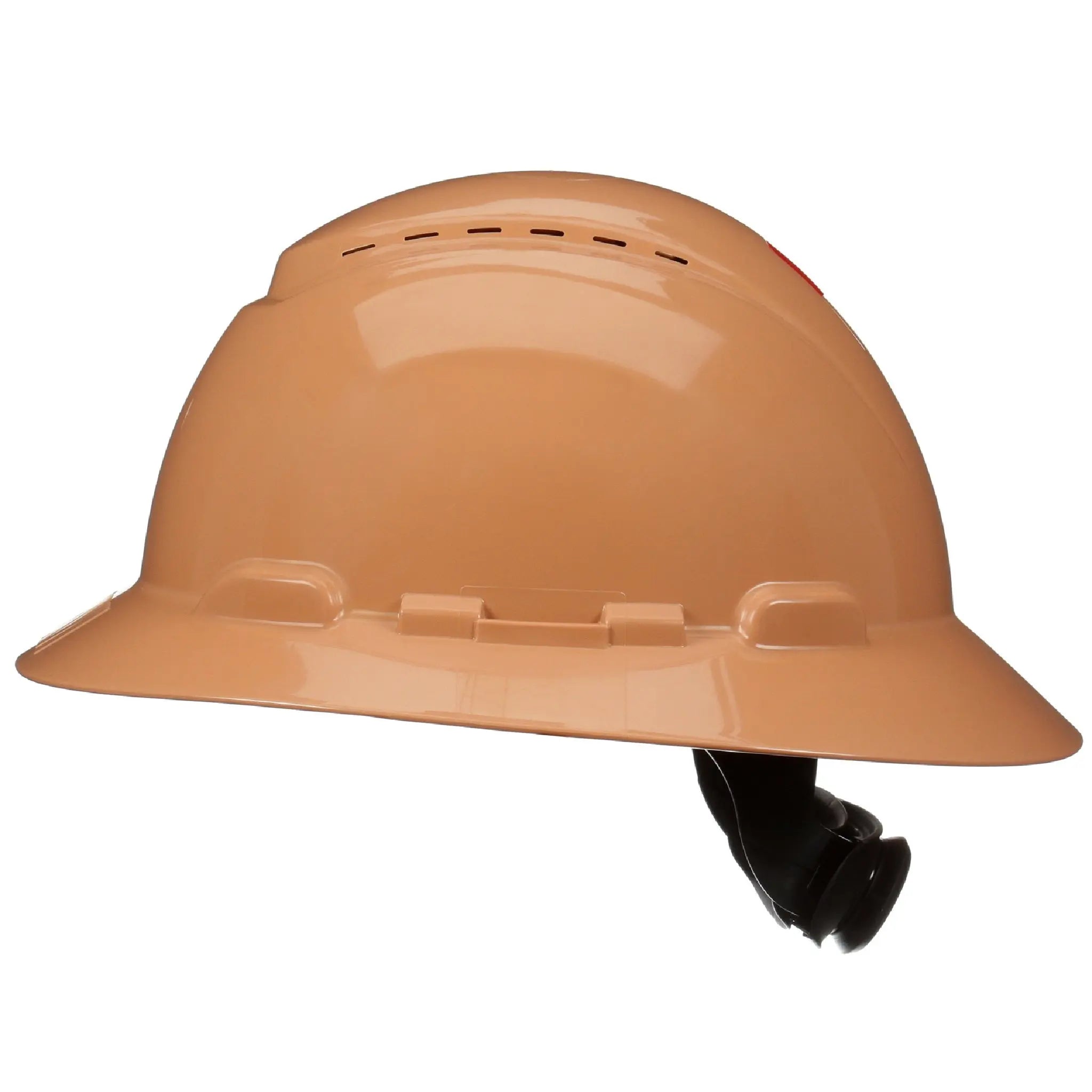 3M SecureFit Full Brim Hard Hat H-811SFV-UV, Tan, Vented, 4-Point Pressure Diffusion Ratchet Suspension with UVicator, 20ea/Case 