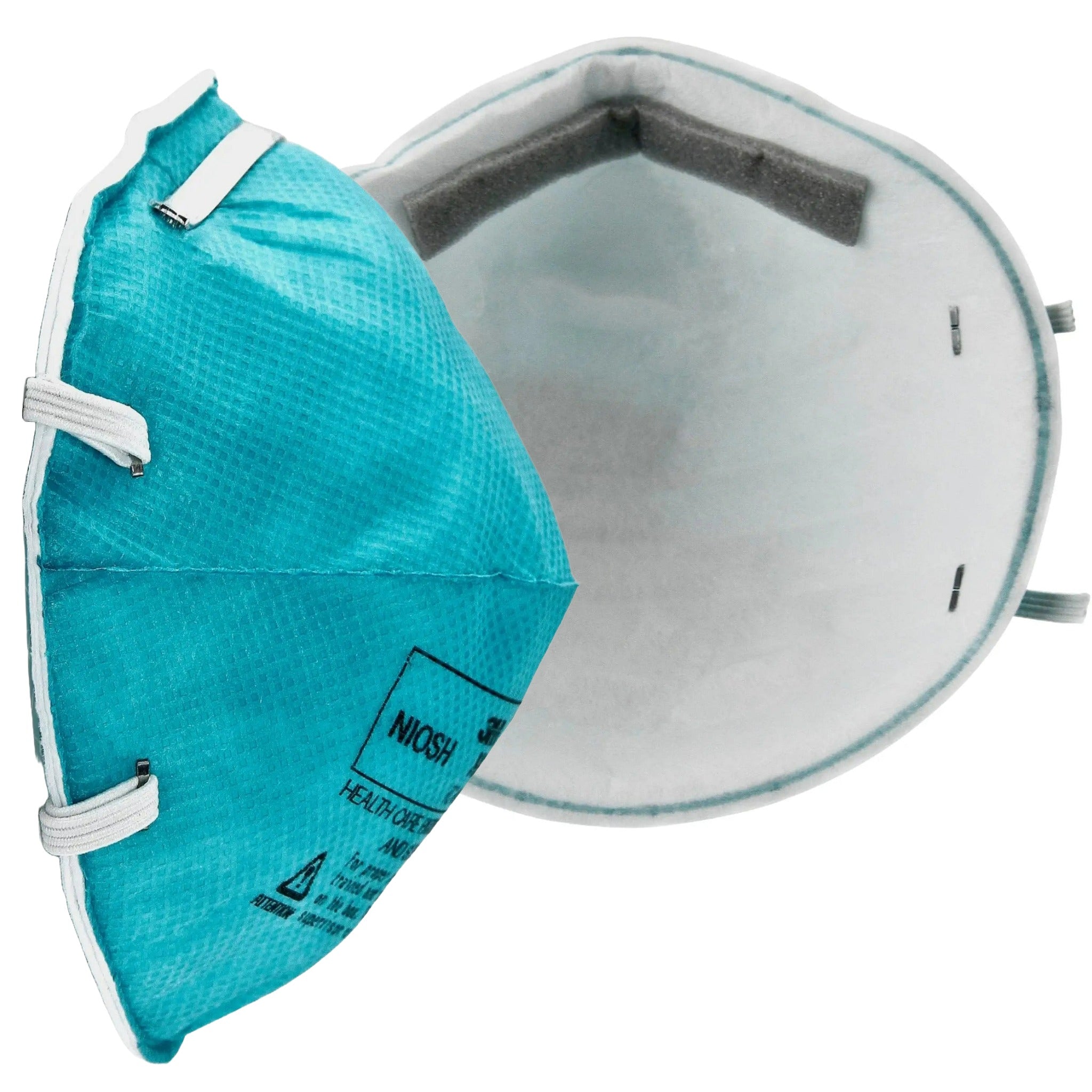 3M 1860 N95 Health Care Particulate Respirator and Surgical Mask, Teal 