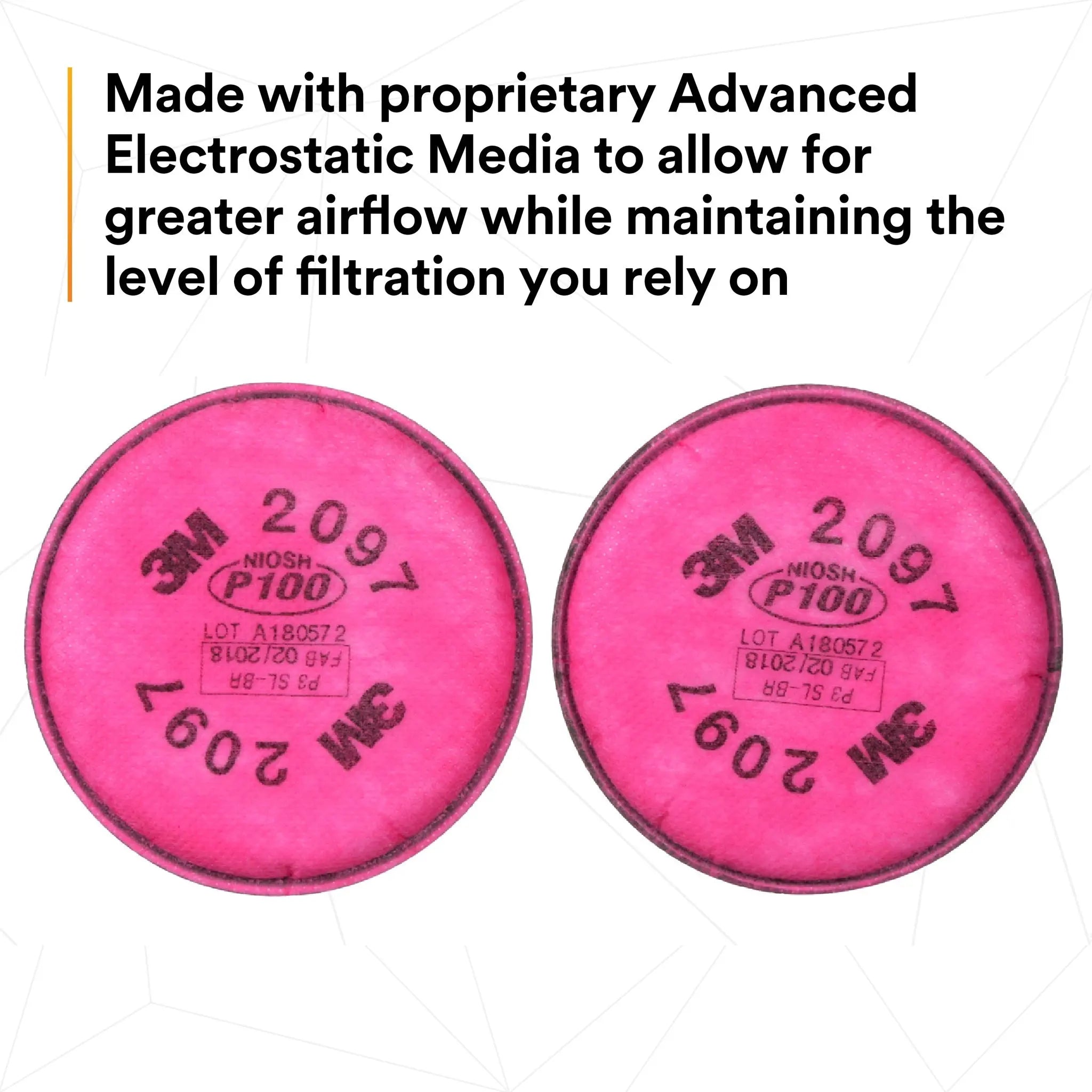 NIOSH P100 防塵マスク用フィルター 2097 50パック（100錠）