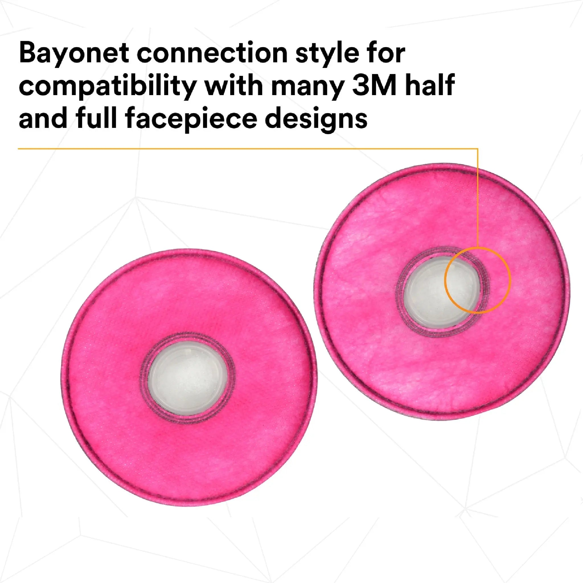 3M 2097 P100 Particulate Filter with Nuisance Level Organic Vapor Relief, Bayonet connection style