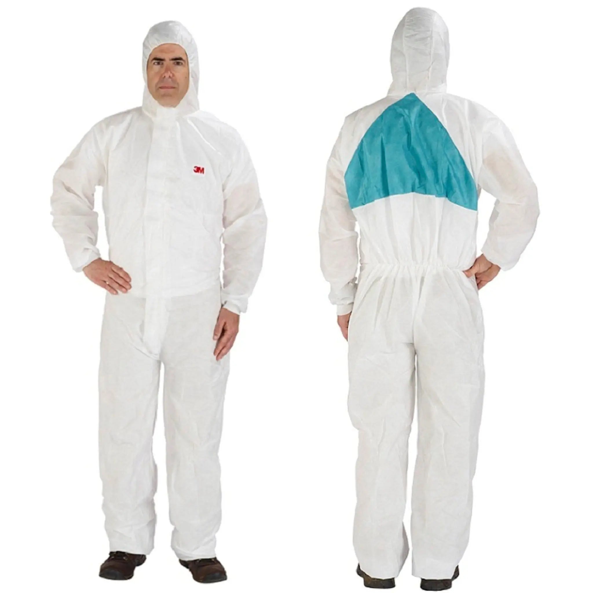 3M 4520 Disposable Protective Coverall Type 5/6, White/Green, Case of 20 